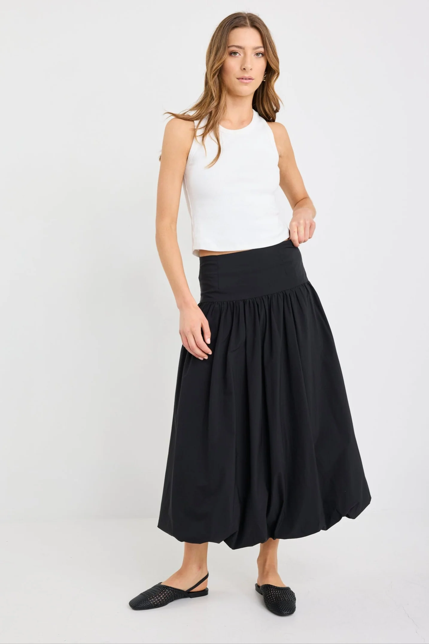 Intensity Black Bubble Midi Skirt - Image 2