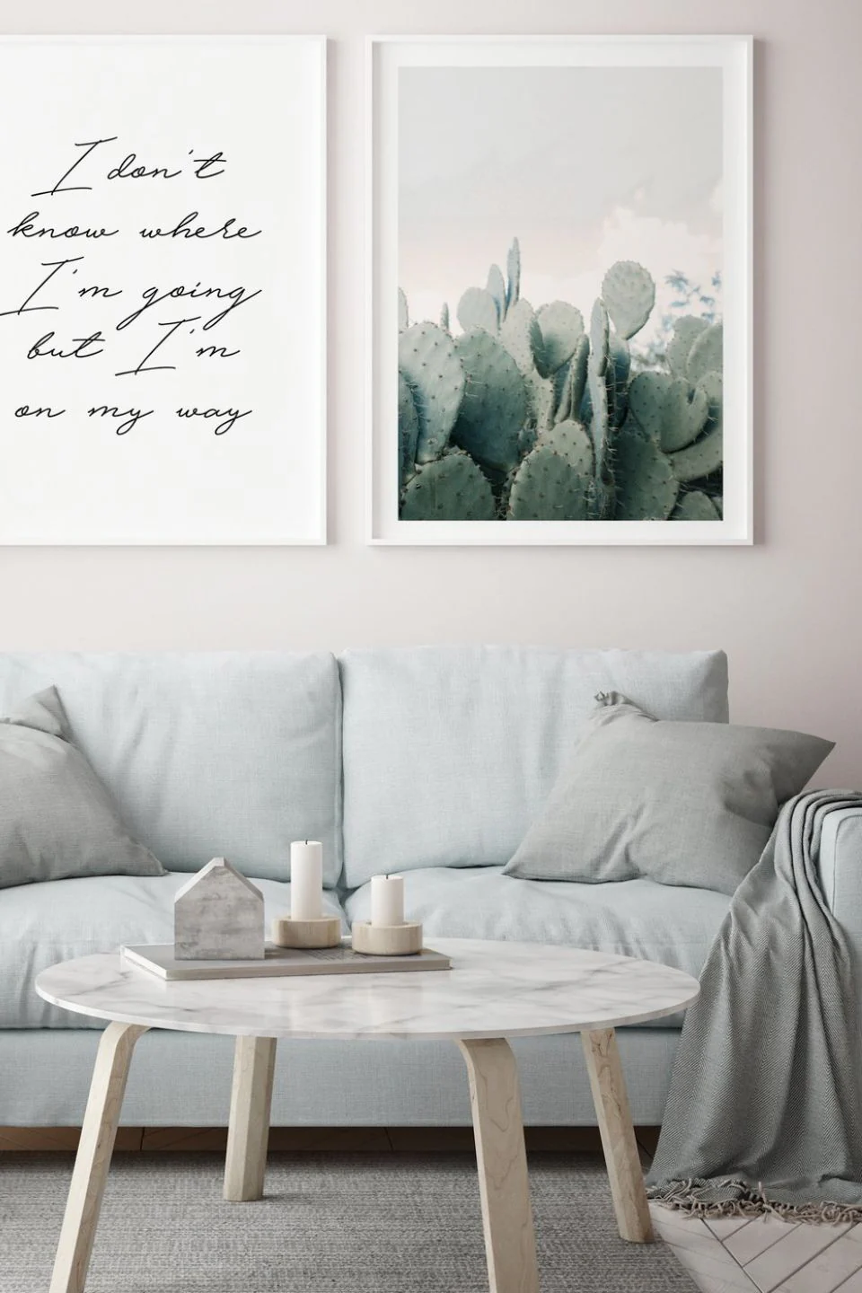 In The Desert Cacti White Framed A2 Print - Image 2