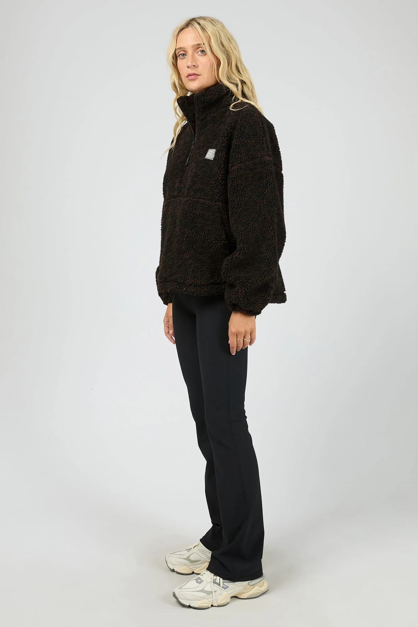 Into The Wild Leopard Quarter Zip Teddy Fleece Sweatshirt - Image 4