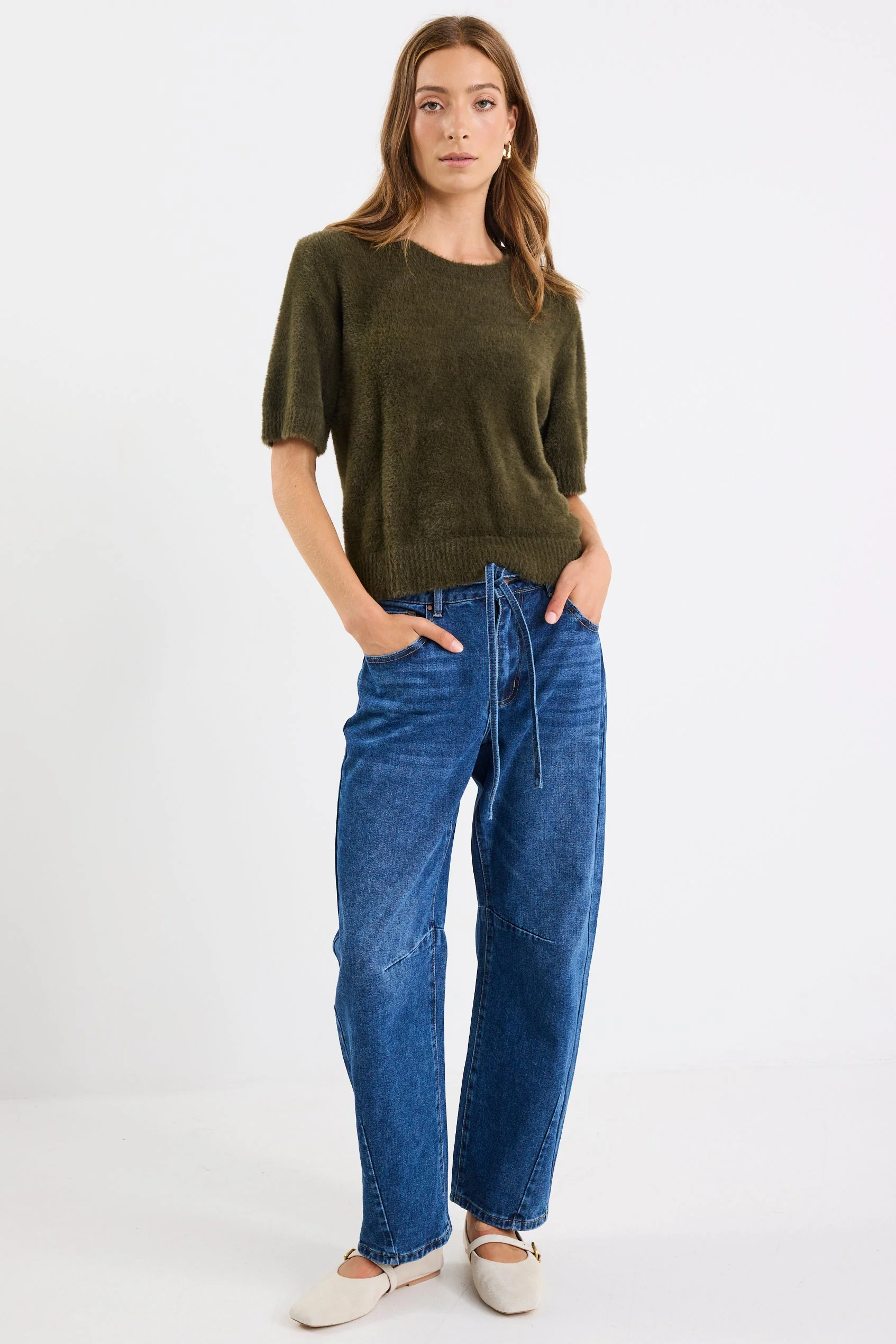 Issue Khaki Fluffy Soft Knit Tee - Image 4