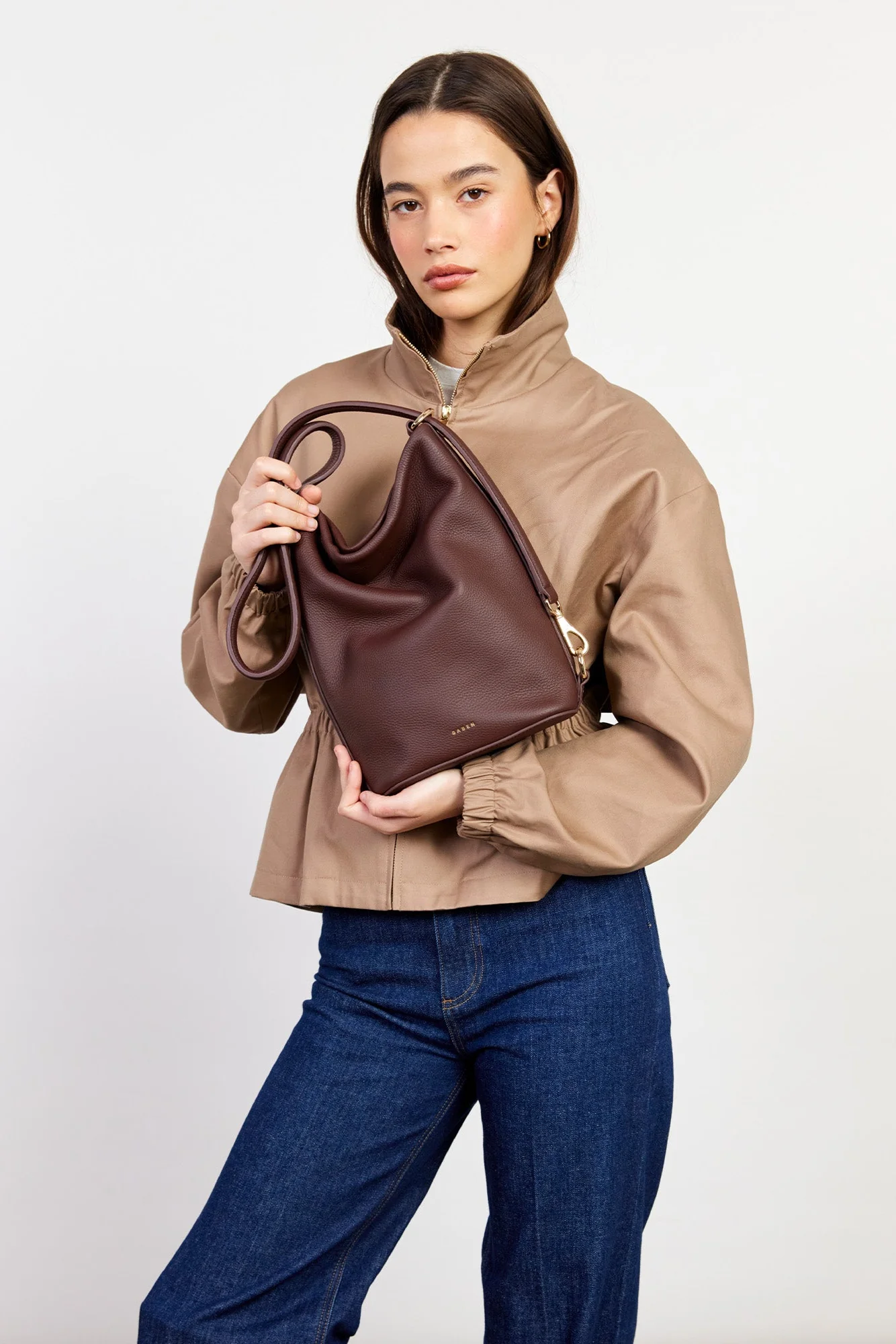 Jojo Espresso Soft Luxe Leather Shoulder Bag - Image 4