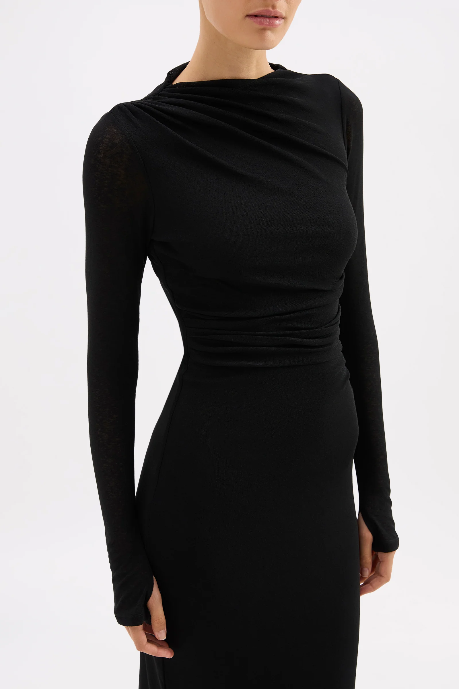 Juniper Black Mesh LS Maxi Dress - Image 3