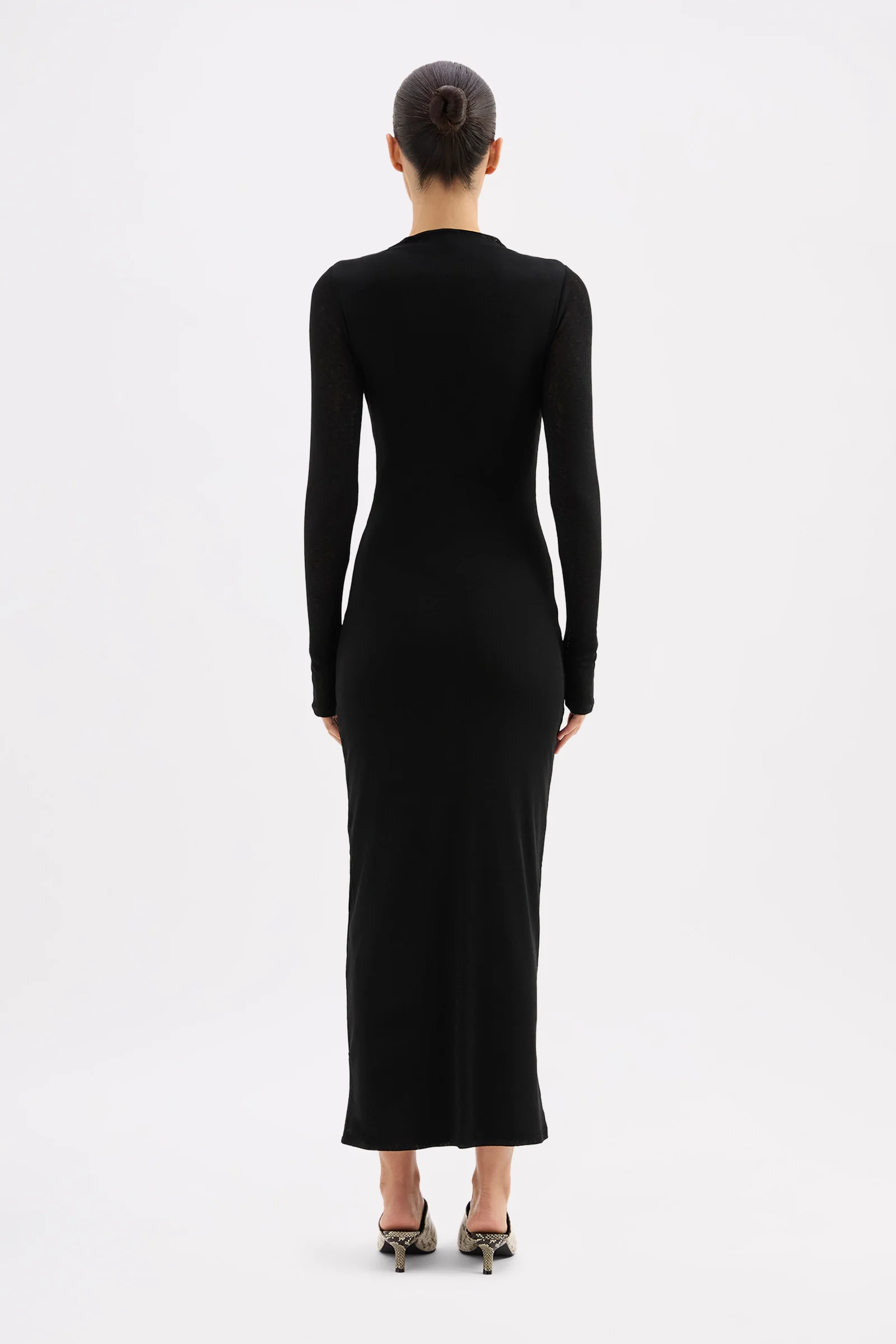 Juniper Black Mesh LS Maxi Dress - Image 5