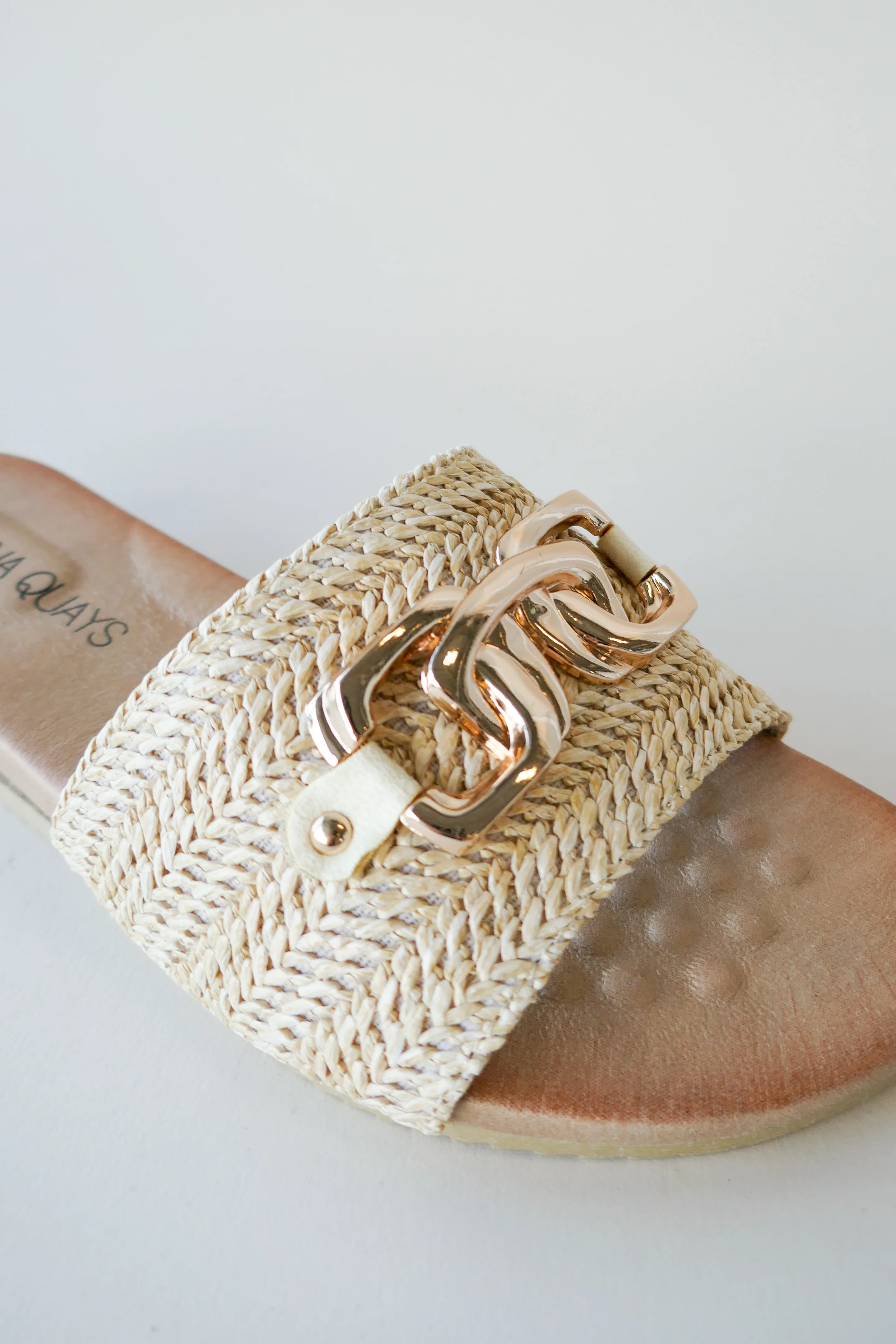 Karmen Beige Raffia Slide - Image 3