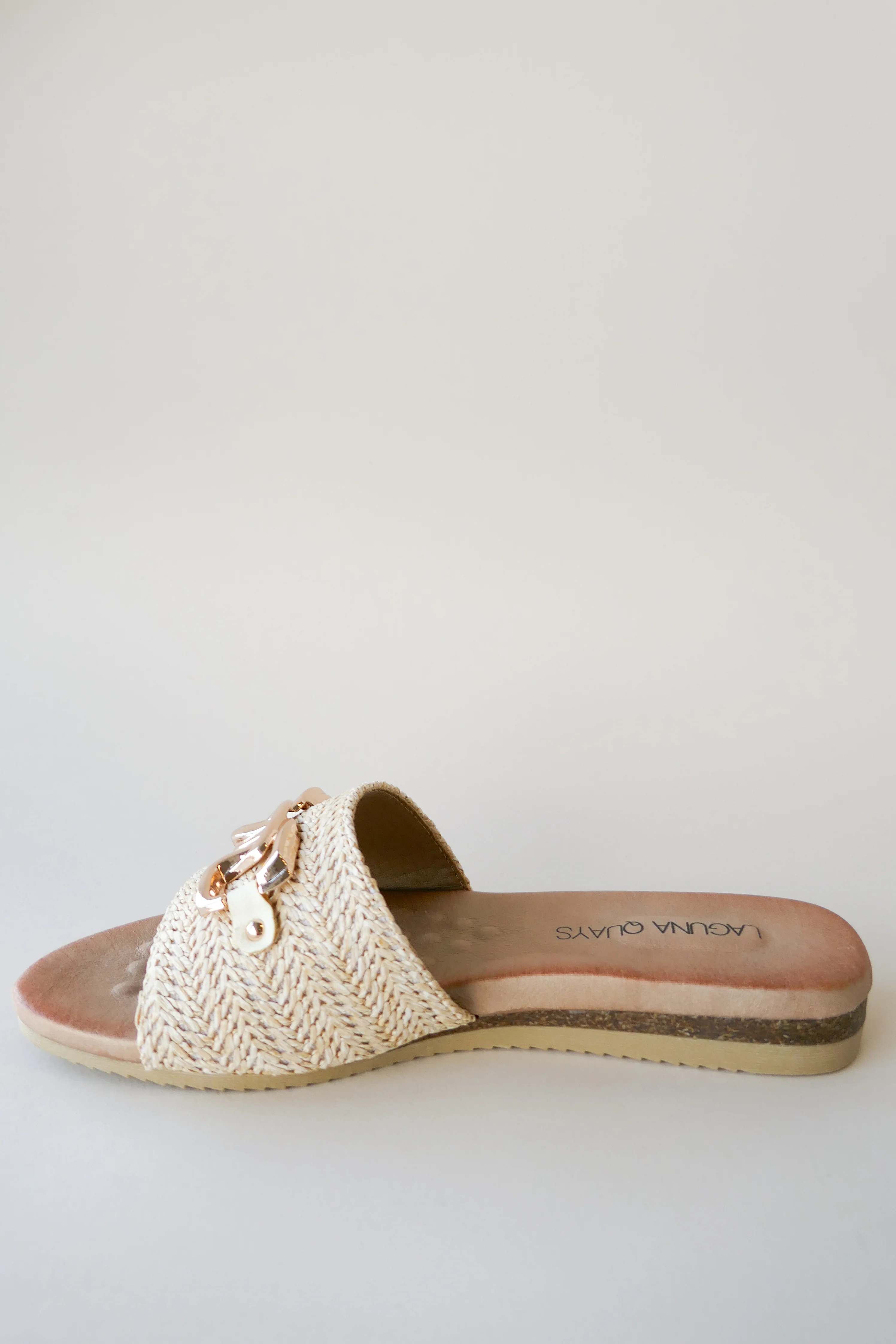Karmen Beige Raffia Slide - Image 4