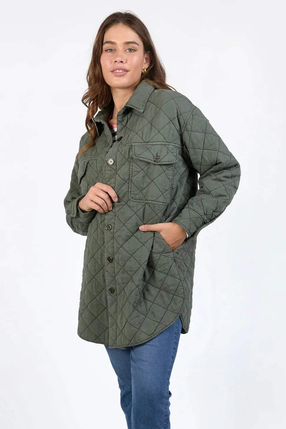 Katie Basil Quilted Long Shacket - Image 2
