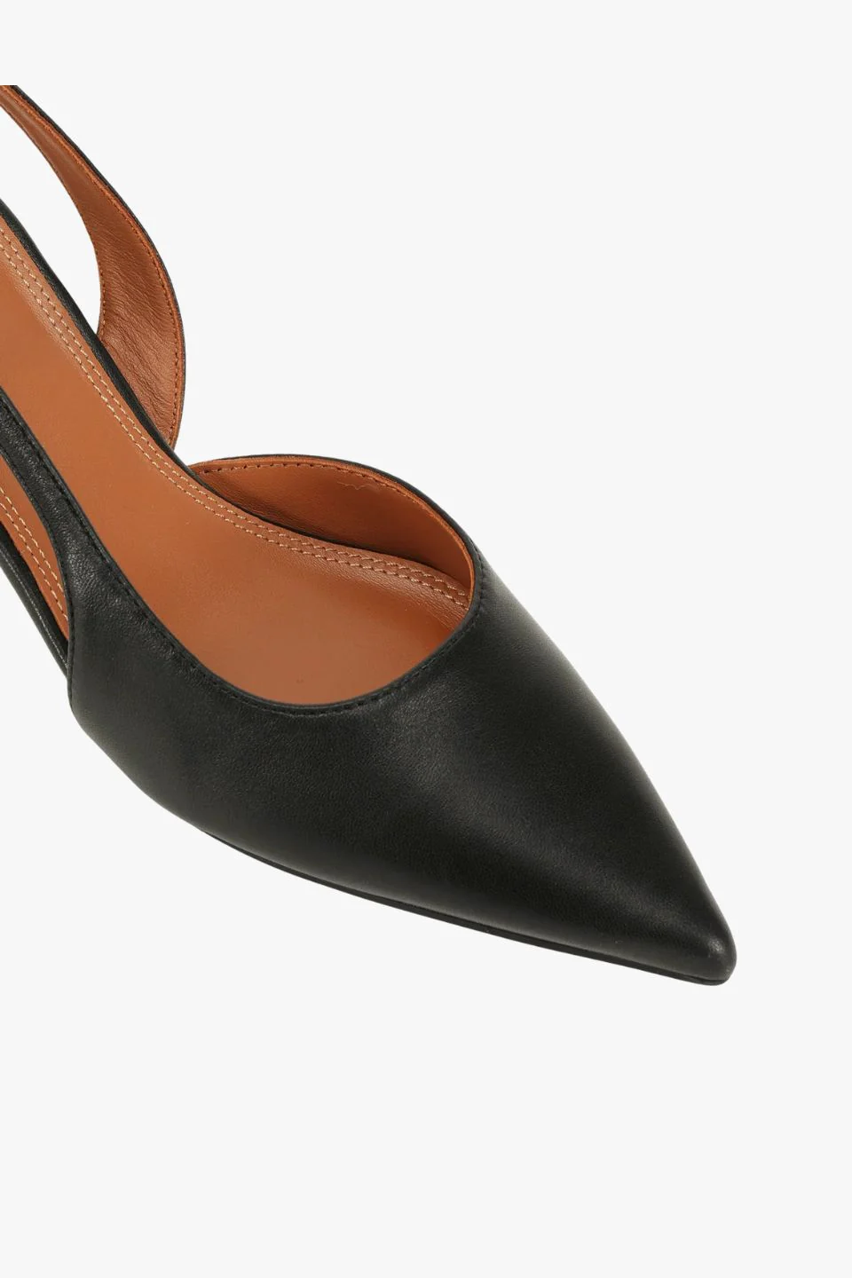 Kaylee Black Leather Pointed Low Heel - Image 3