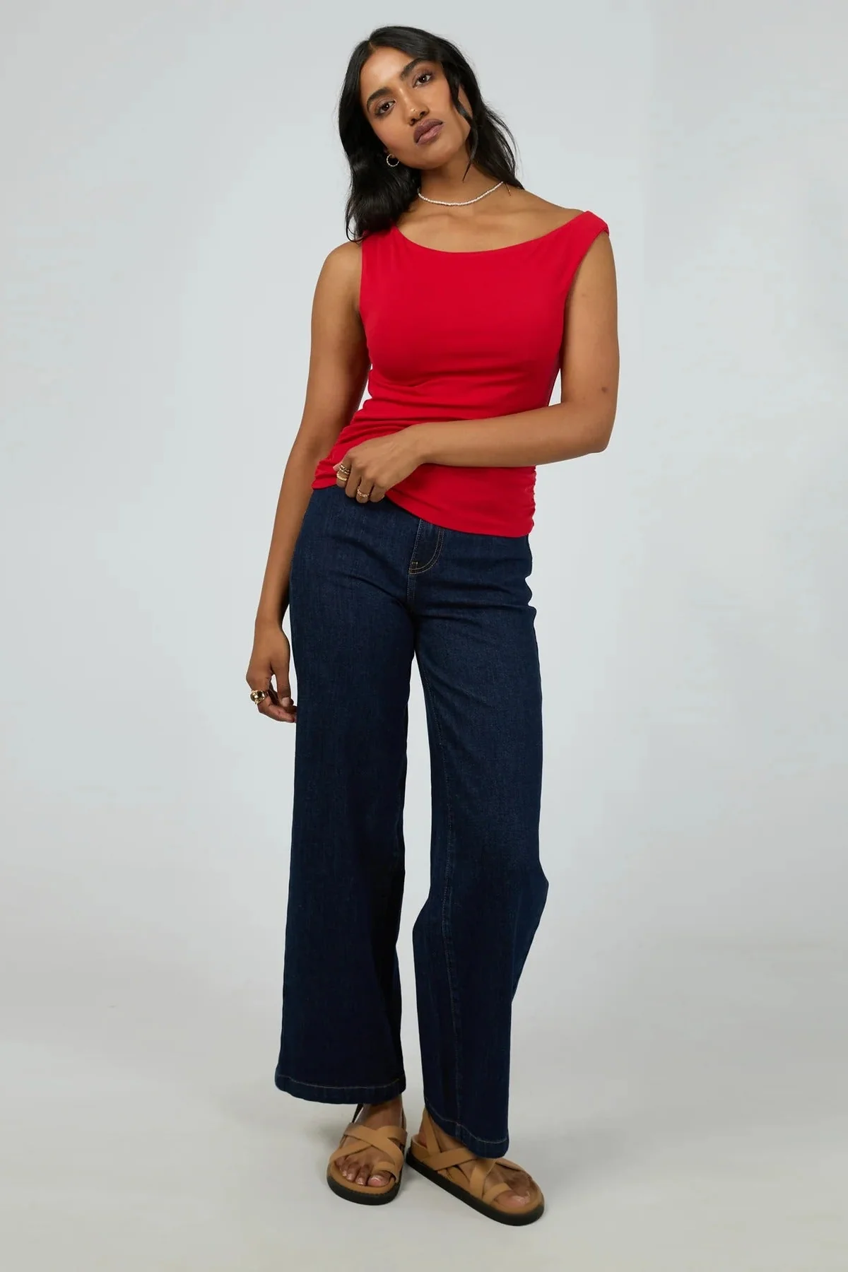 Kylie Red Off Shoulder SS Top - Image 3