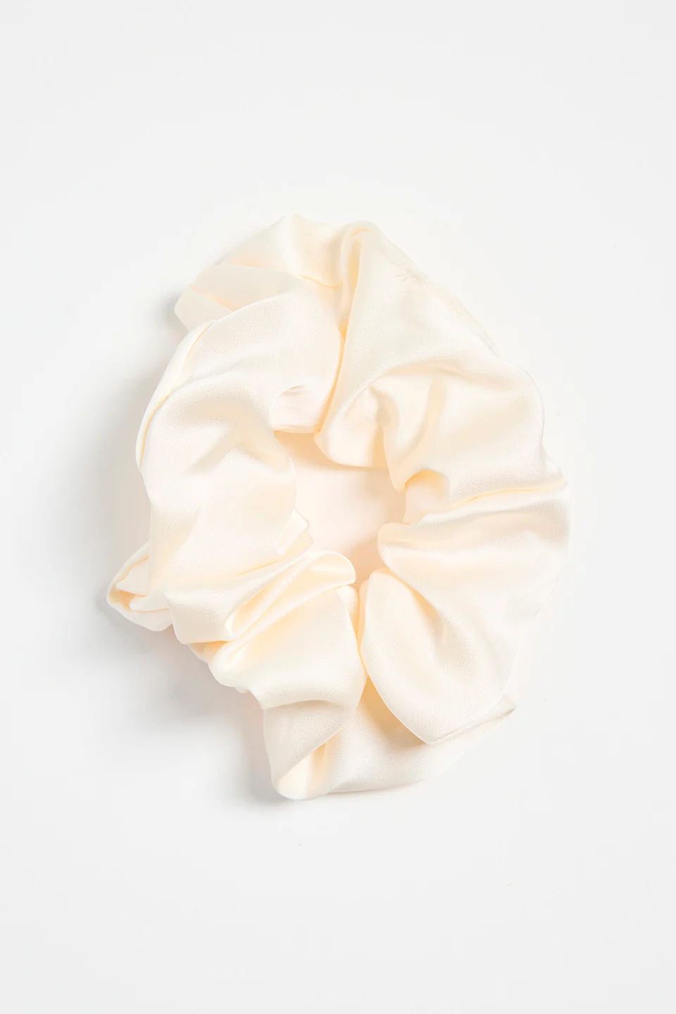 Large Cream Satin Scrunchie