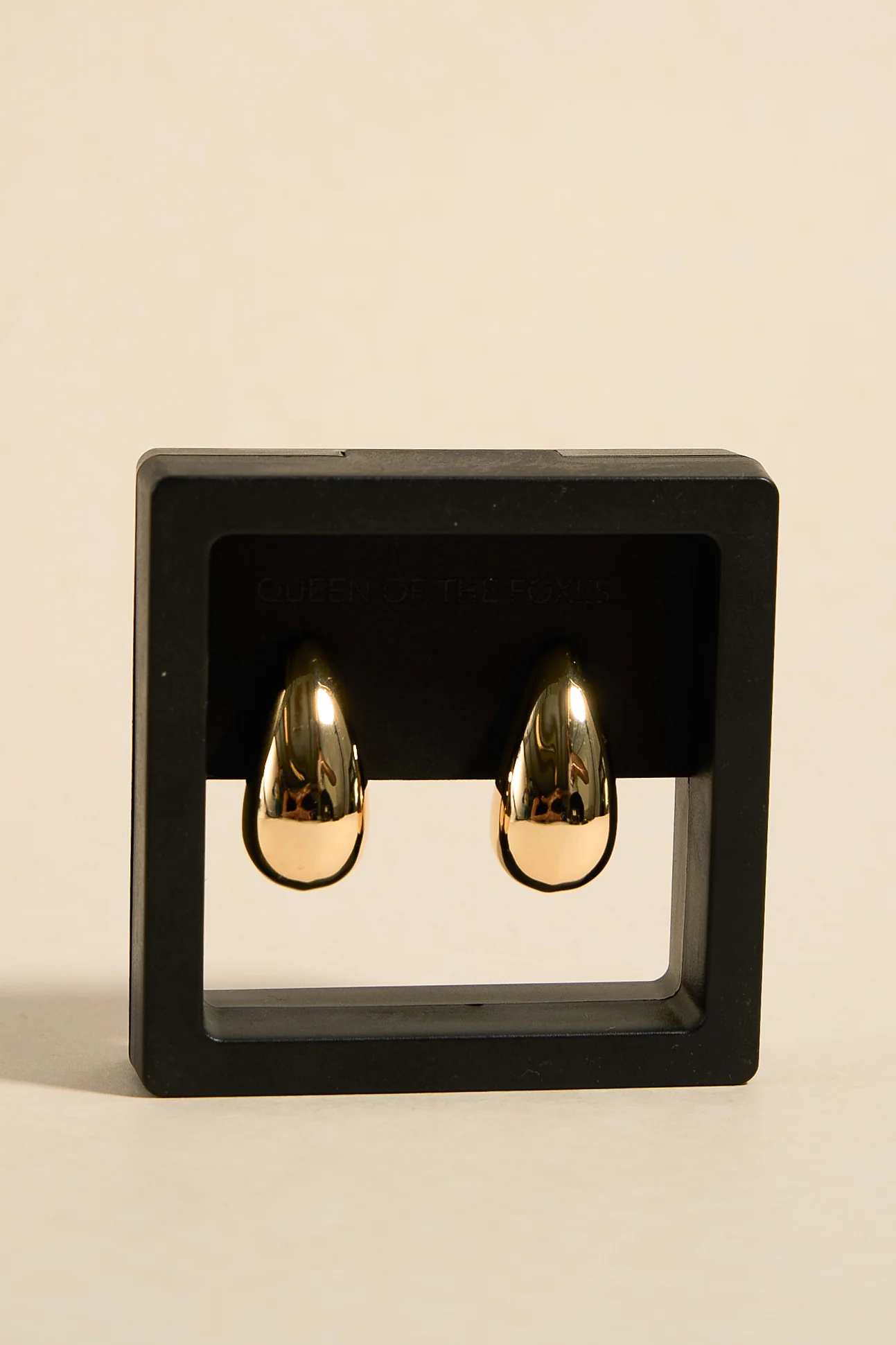Large Gold EOL Tear Drop Earrings