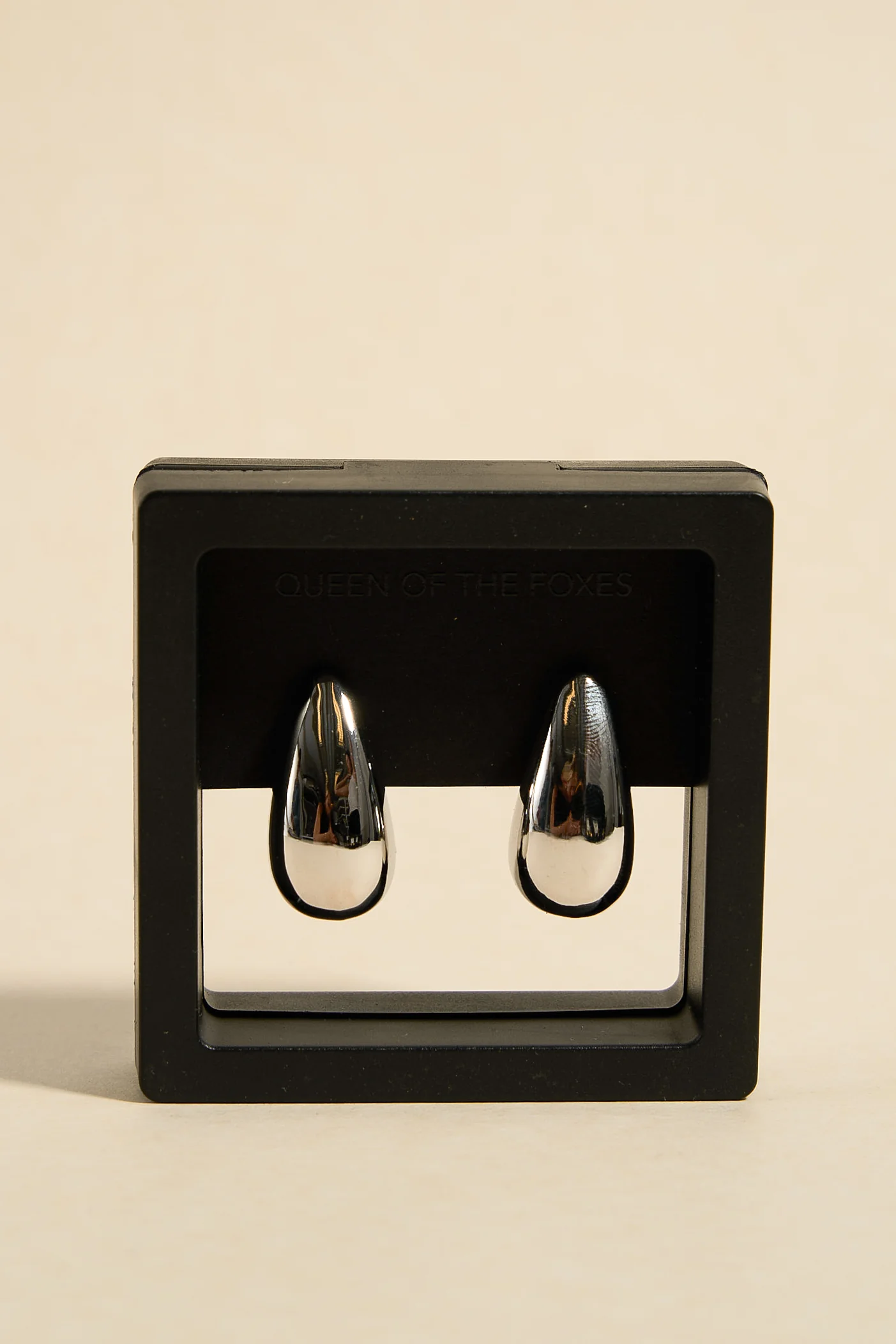 Large Silver EOL Tear Drop Earrings
