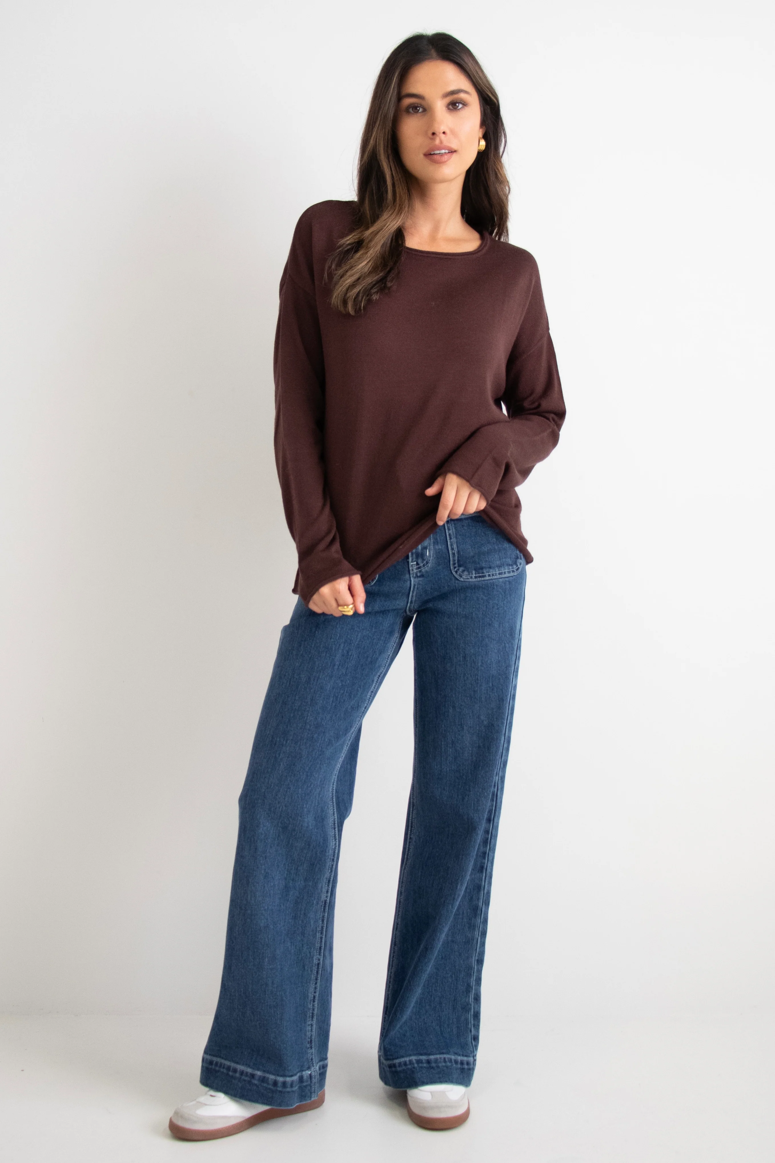 Legacy Chocolate Knit Wide Neck Jumper - Image 2