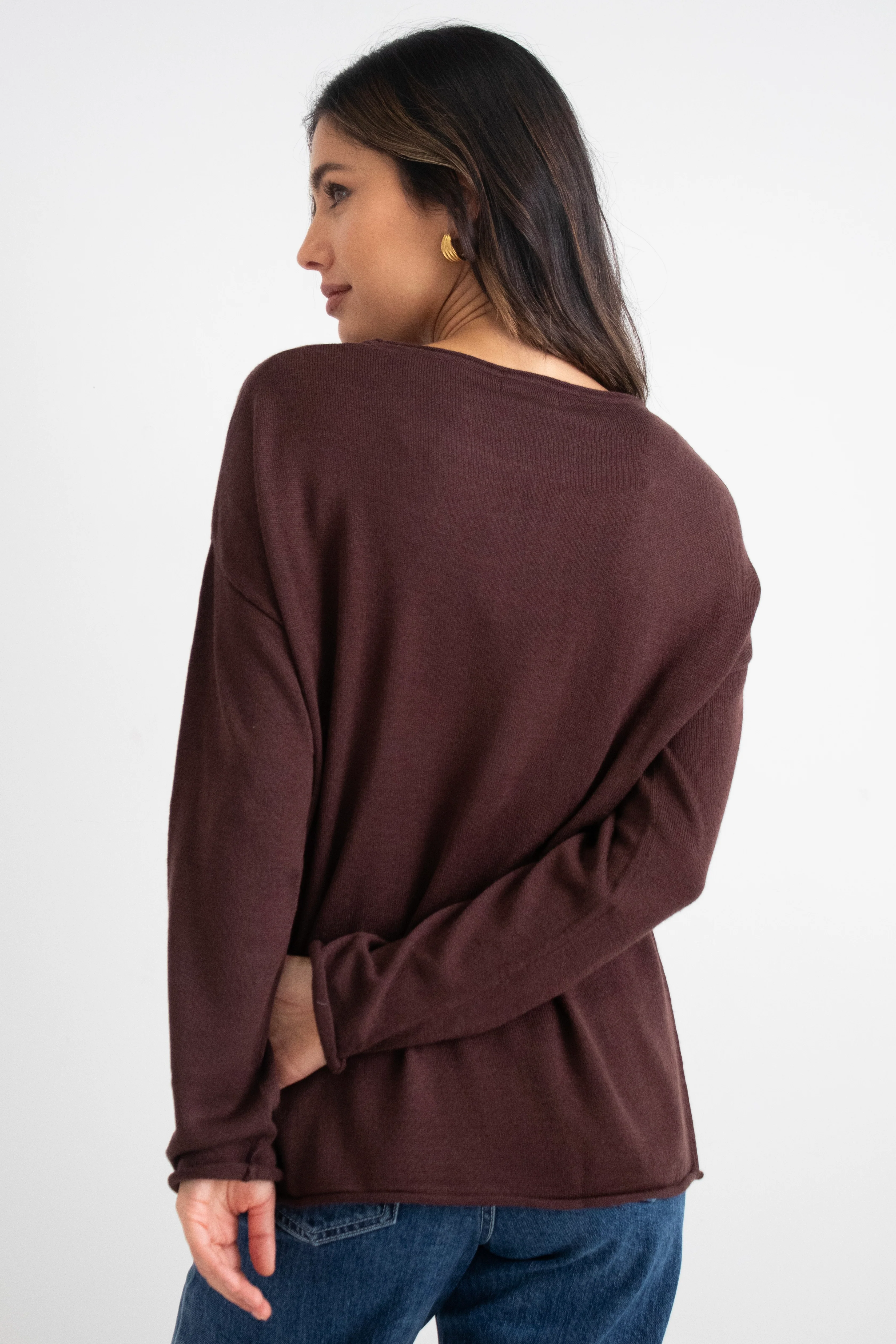 Legacy Chocolate Knit Wide Neck Jumper - Image 4