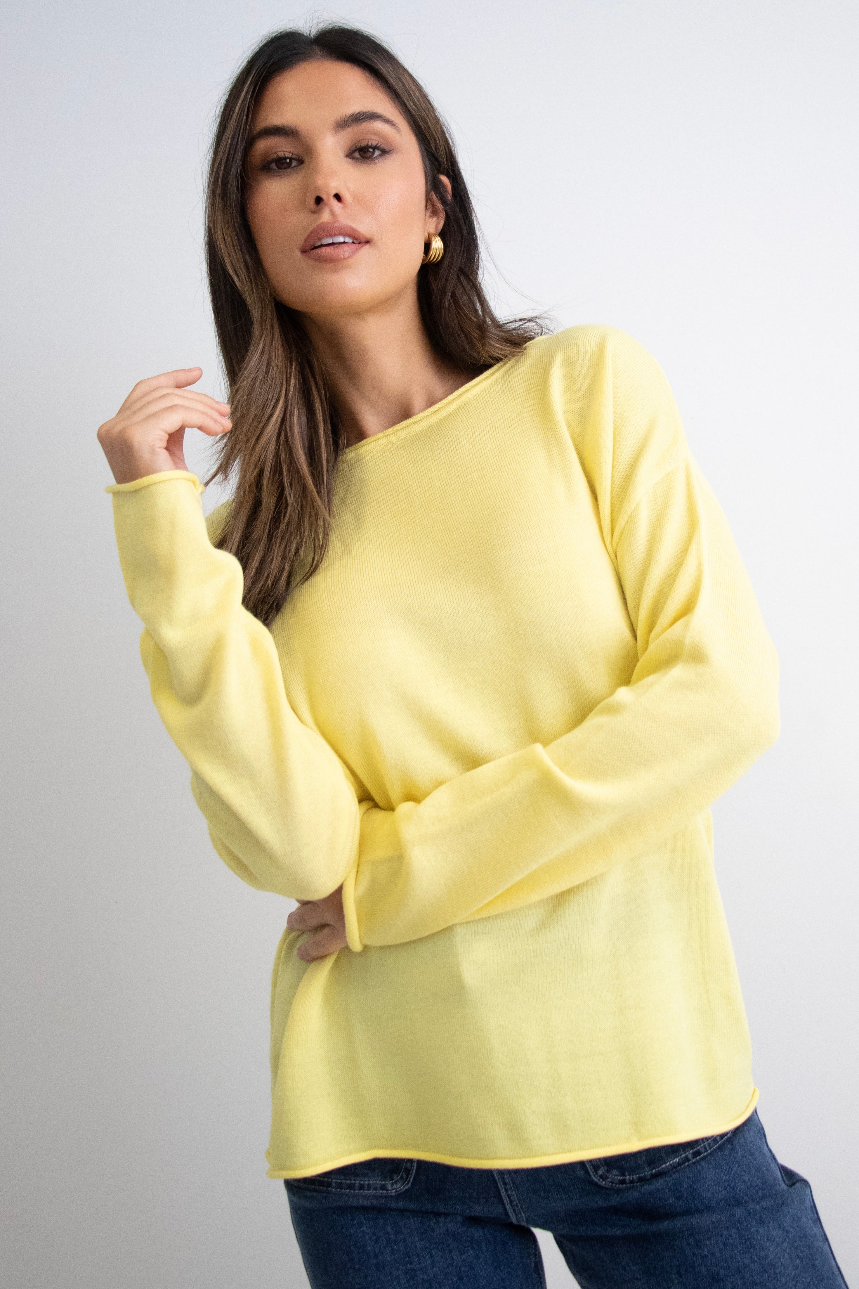 Legacy Lemon Knit Wide Neck Jumper