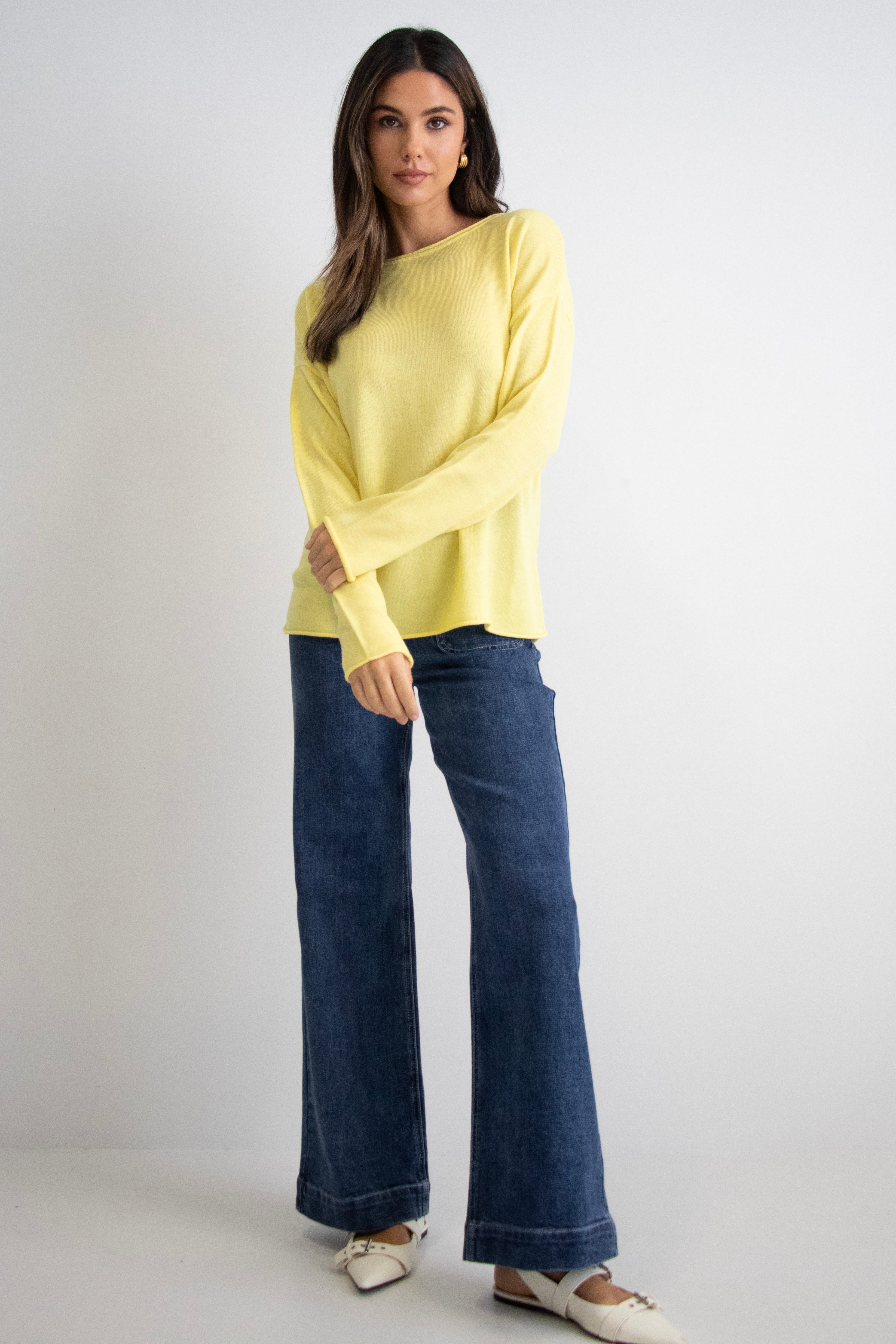 Legacy Lemon Knit Wide Neck Jumper - Image 3