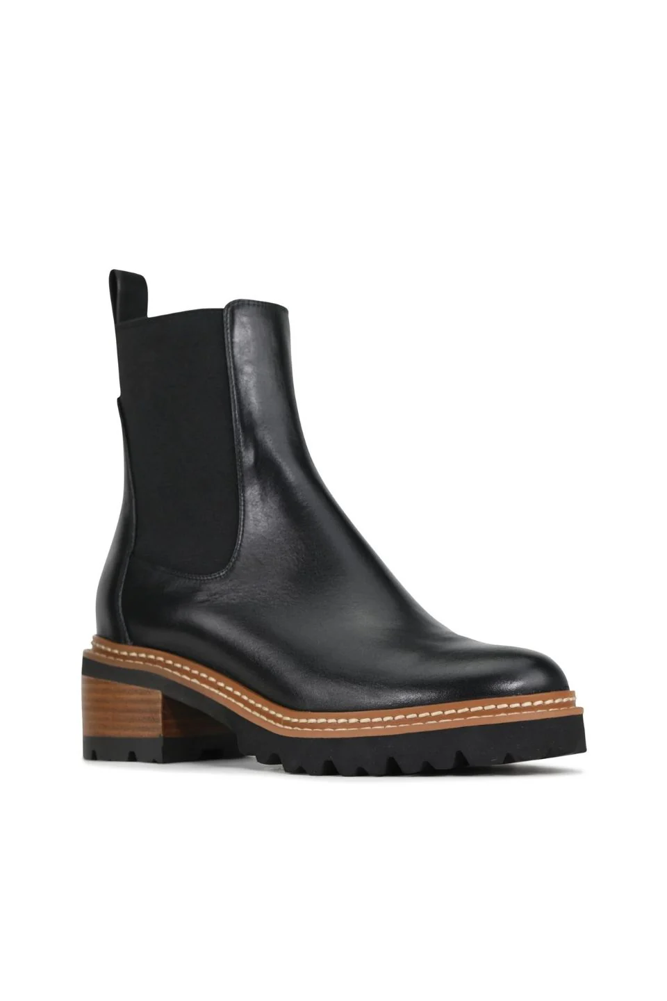 Linear Black Chelsea Elastic Ankle Boot - Image 3