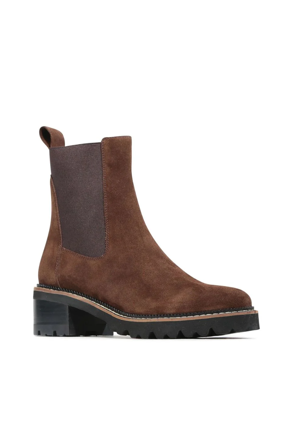Linear Chestnut Suede Chelsea Elastic Ankle Boot - Image 3