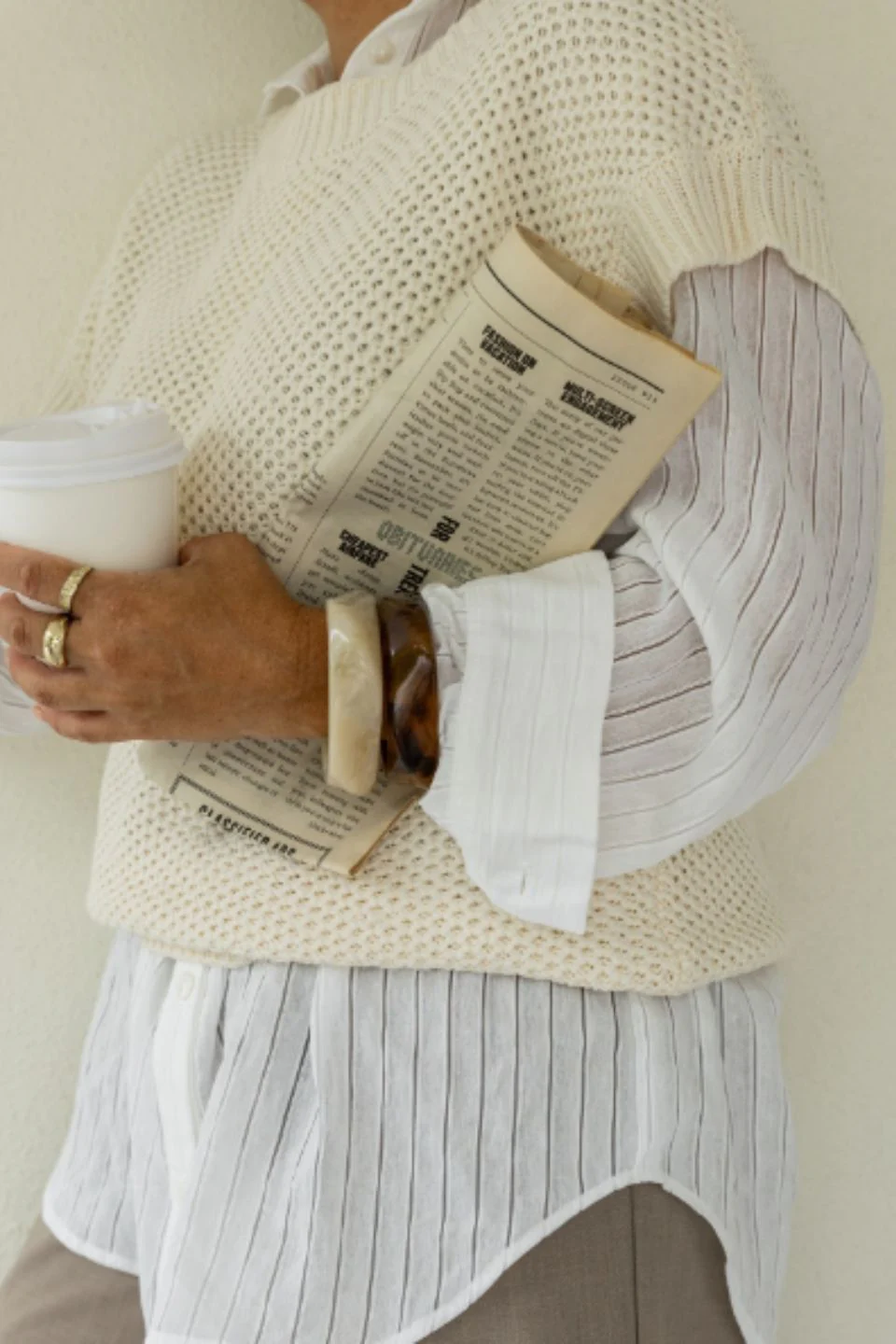 Lobby Parchment Linen Blend SS Knit Top - Image 4