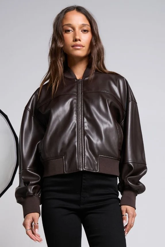 Luxe Chocolate Bomber Jacket - Image 3