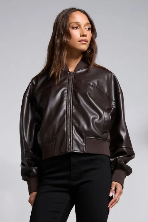 Luxe Chocolate Bomber Jacket - Image 4