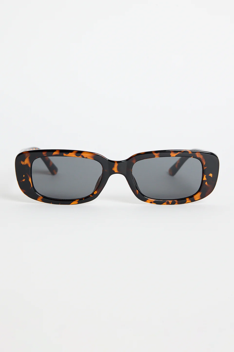 Malibu Brown Tort Narrow Rectangular Sunglasses - Image 2
