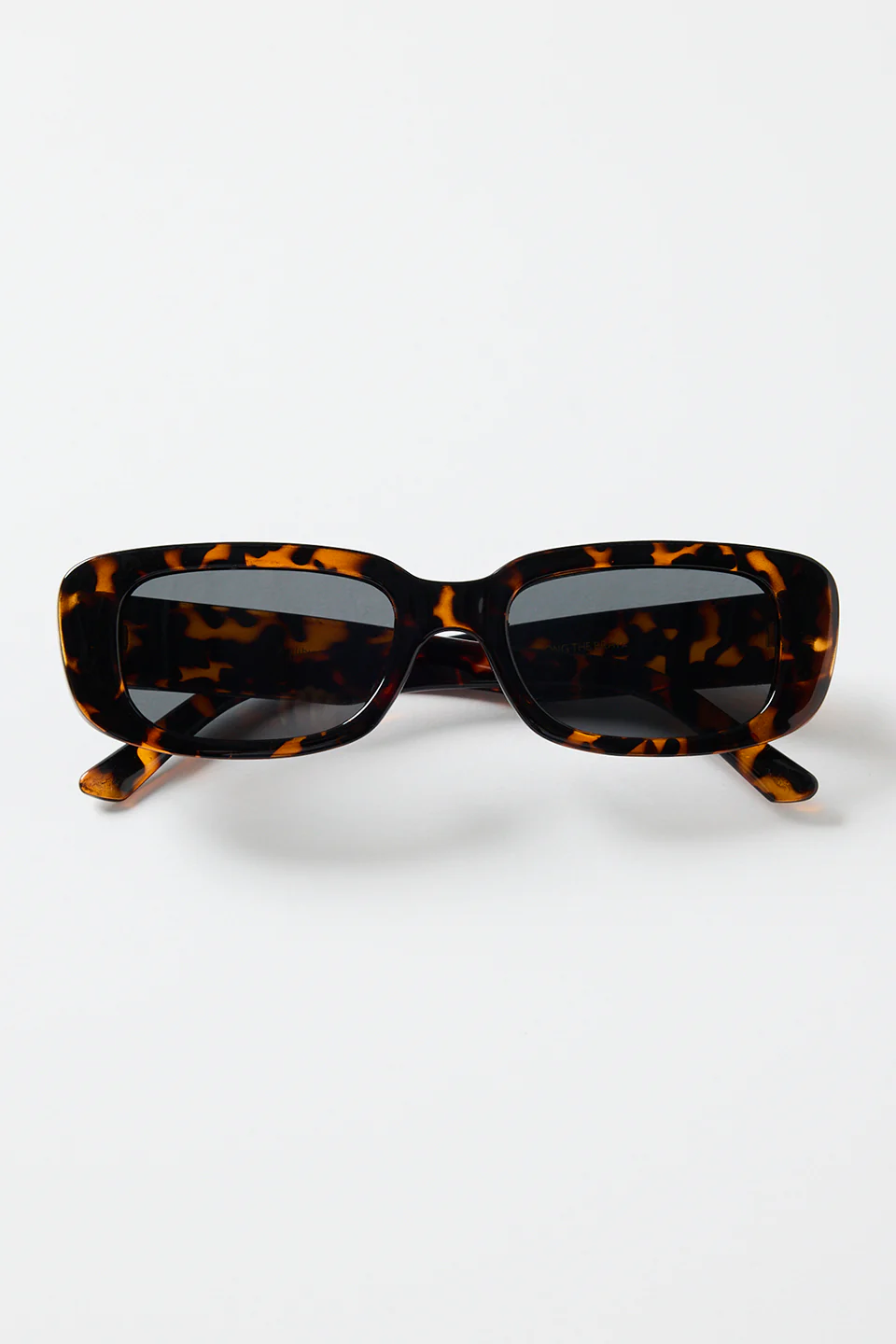 Malibu Brown Tort Narrow Rectangular Sunglasses - Image 4