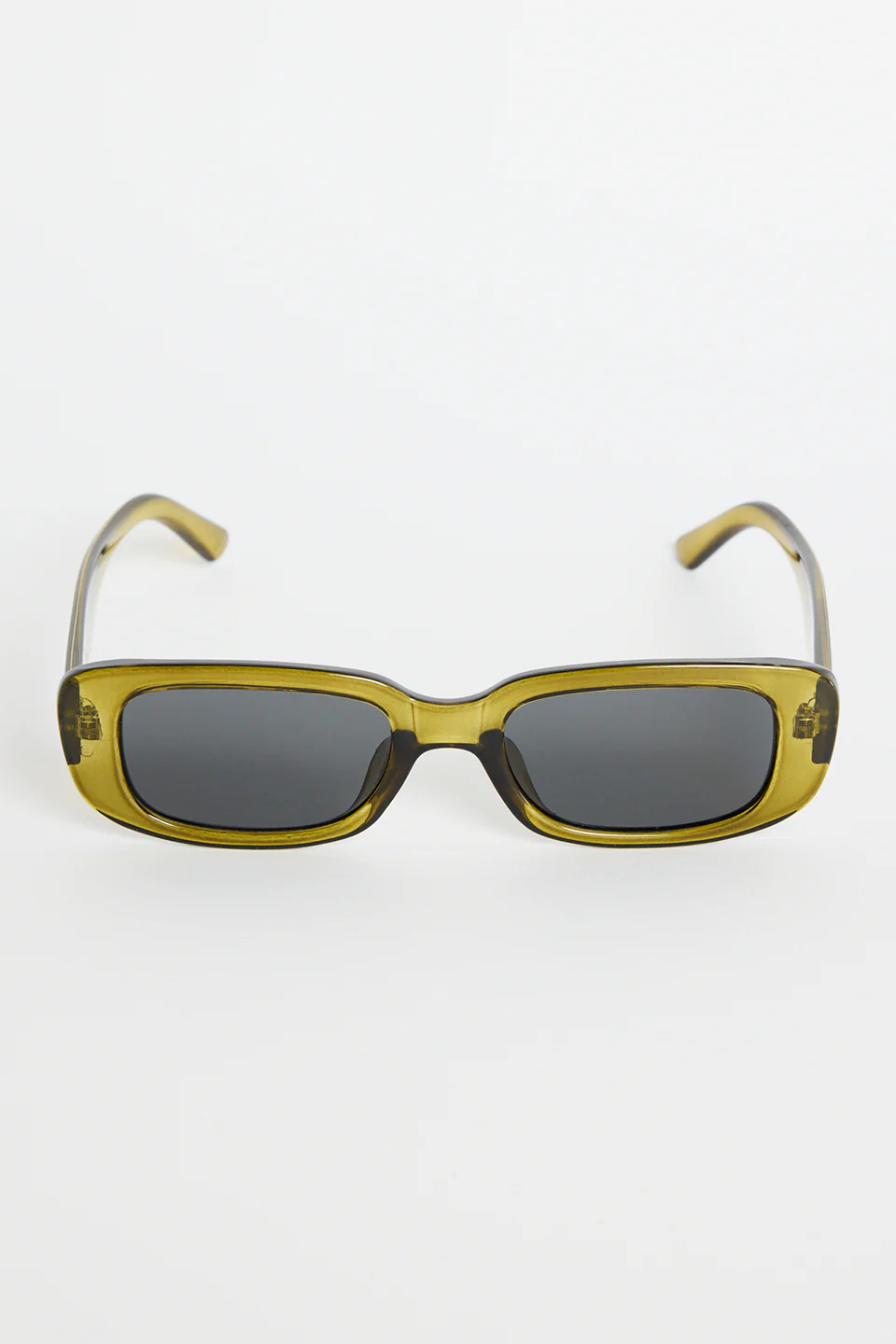 Malibu Olive Mist Narrow Rectangular Sunglasses