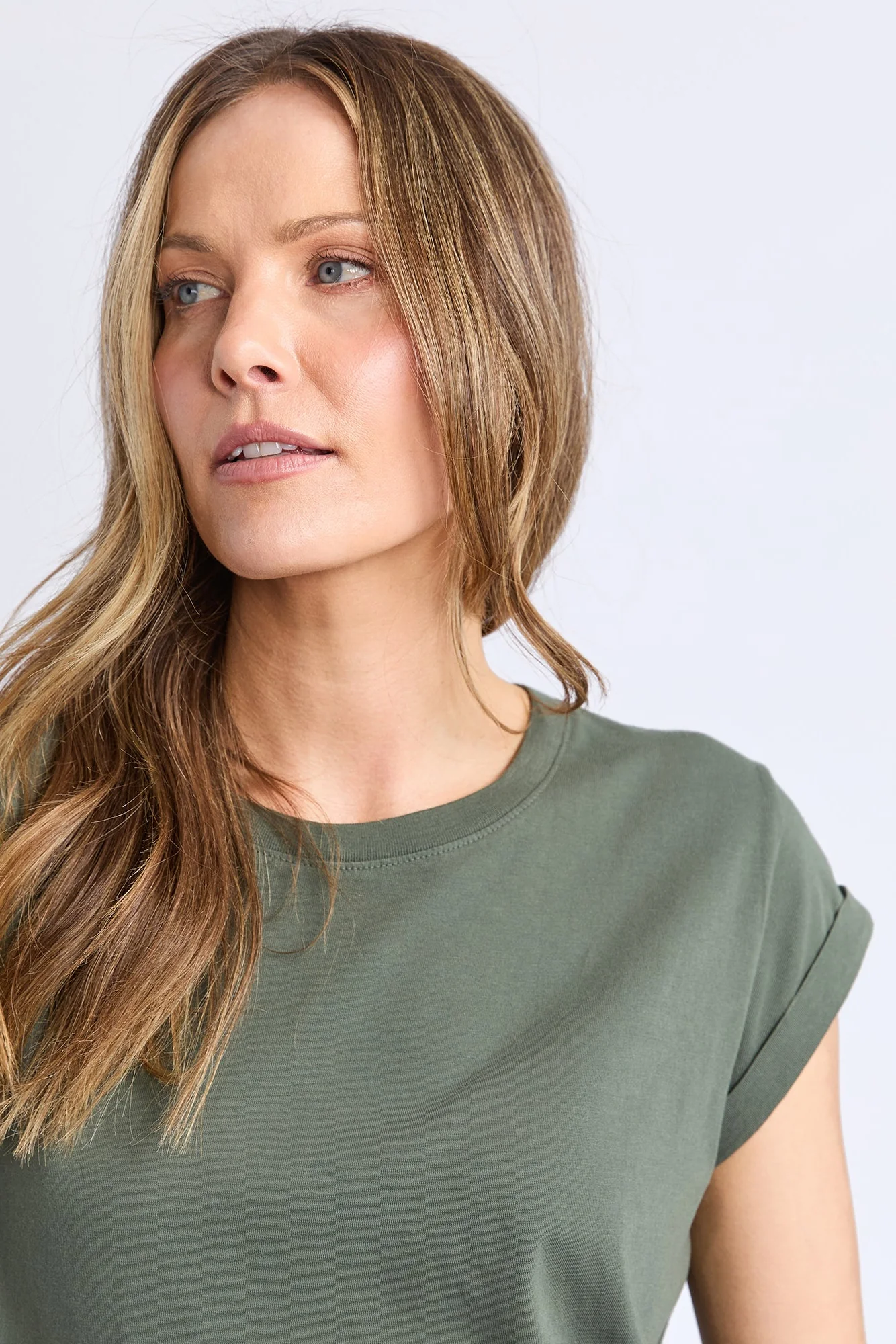 Manly Khaki Scoop Neck Tee - Image 3