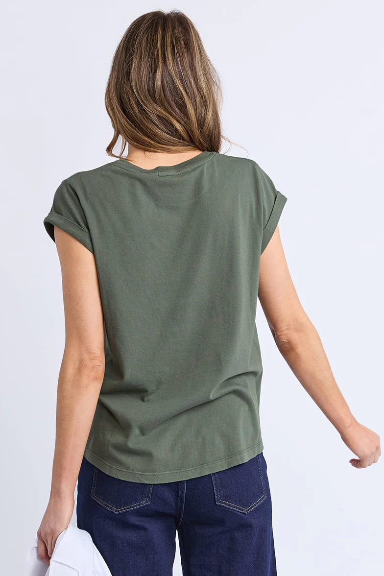 Manly Khaki Scoop Neck Tee - Image 4