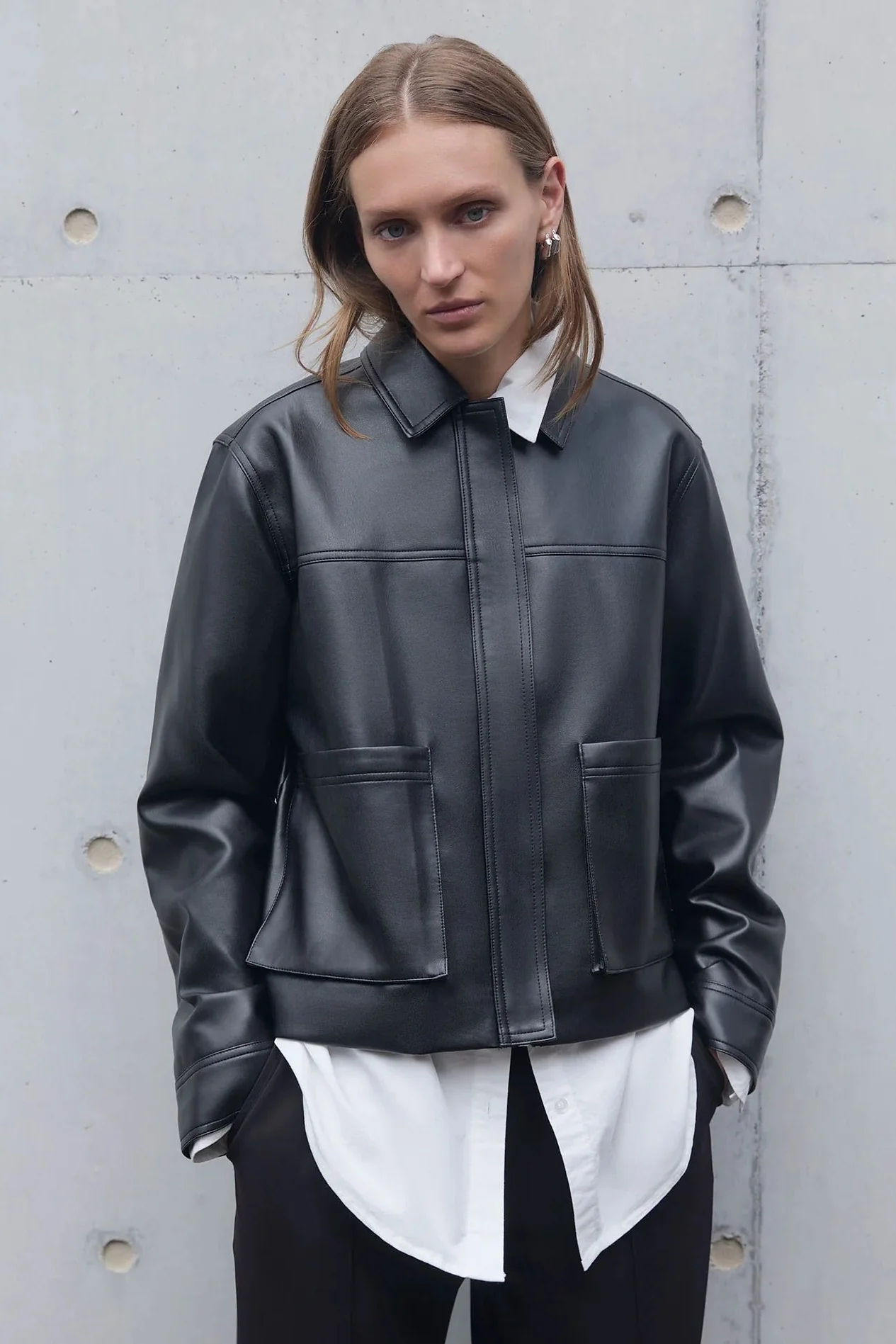 Maude Black Vegan Leather Jacket