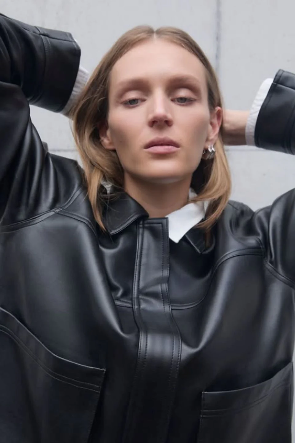 Maude Black Vegan Leather Jacket - Image 2