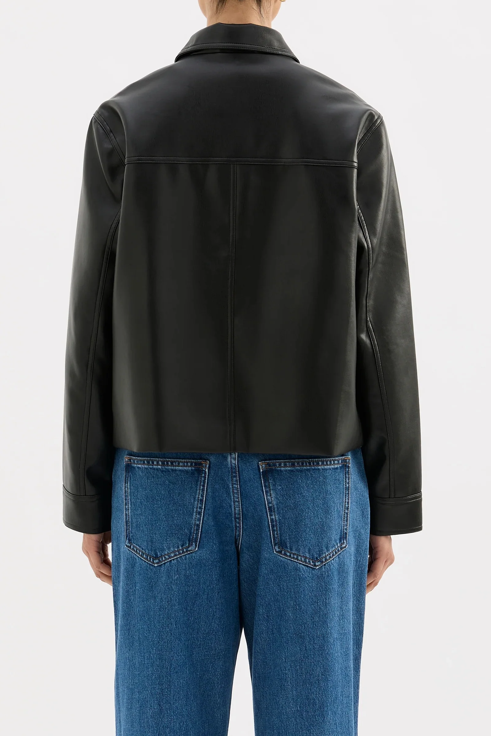 Maude Black Vegan Leather Jacket - Image 6