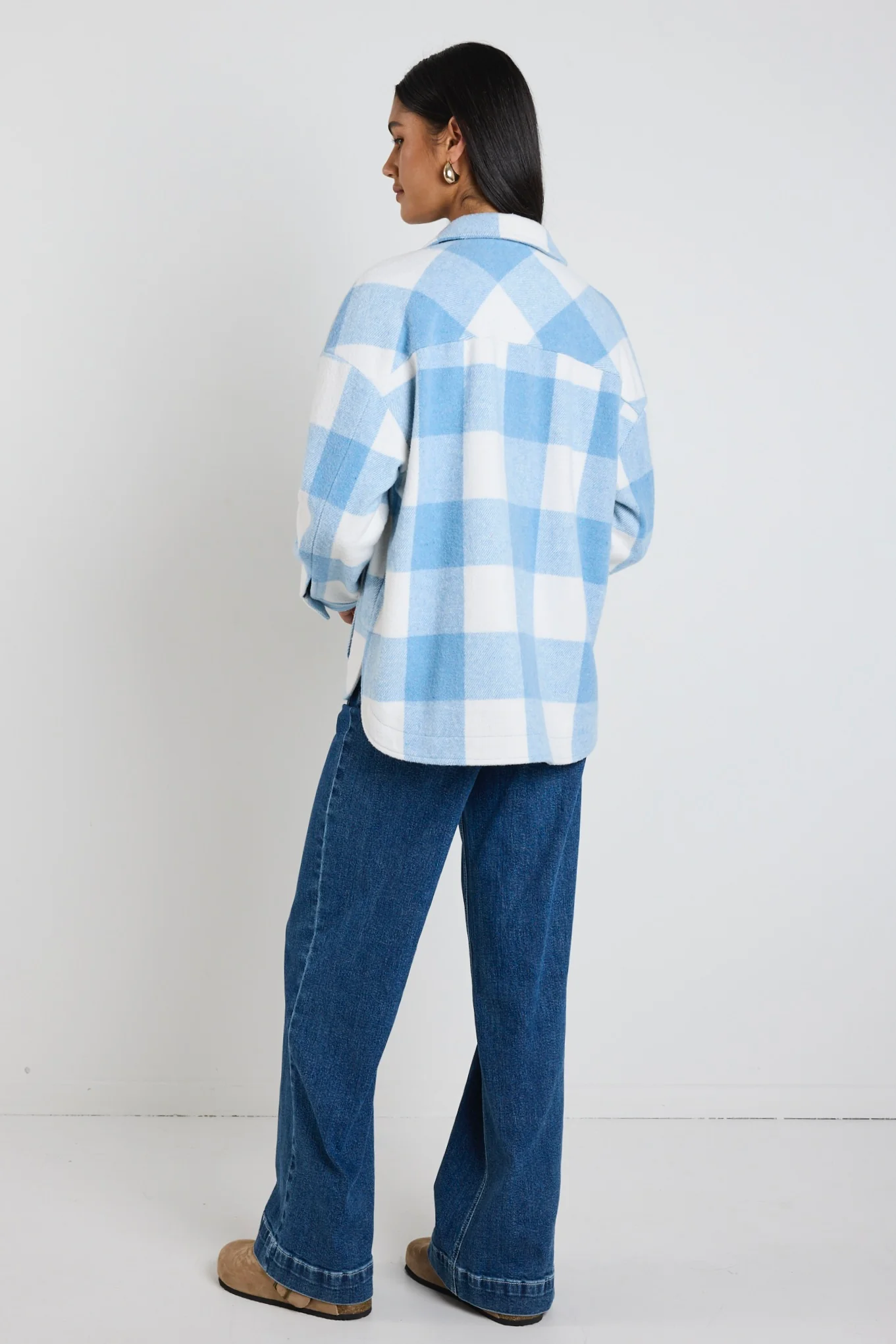 Mindful Blue Check Oversized Shacket - Image 6