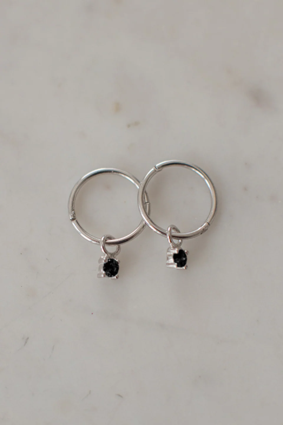 Mini Rock Sleeper EOL Earrings Black Silver