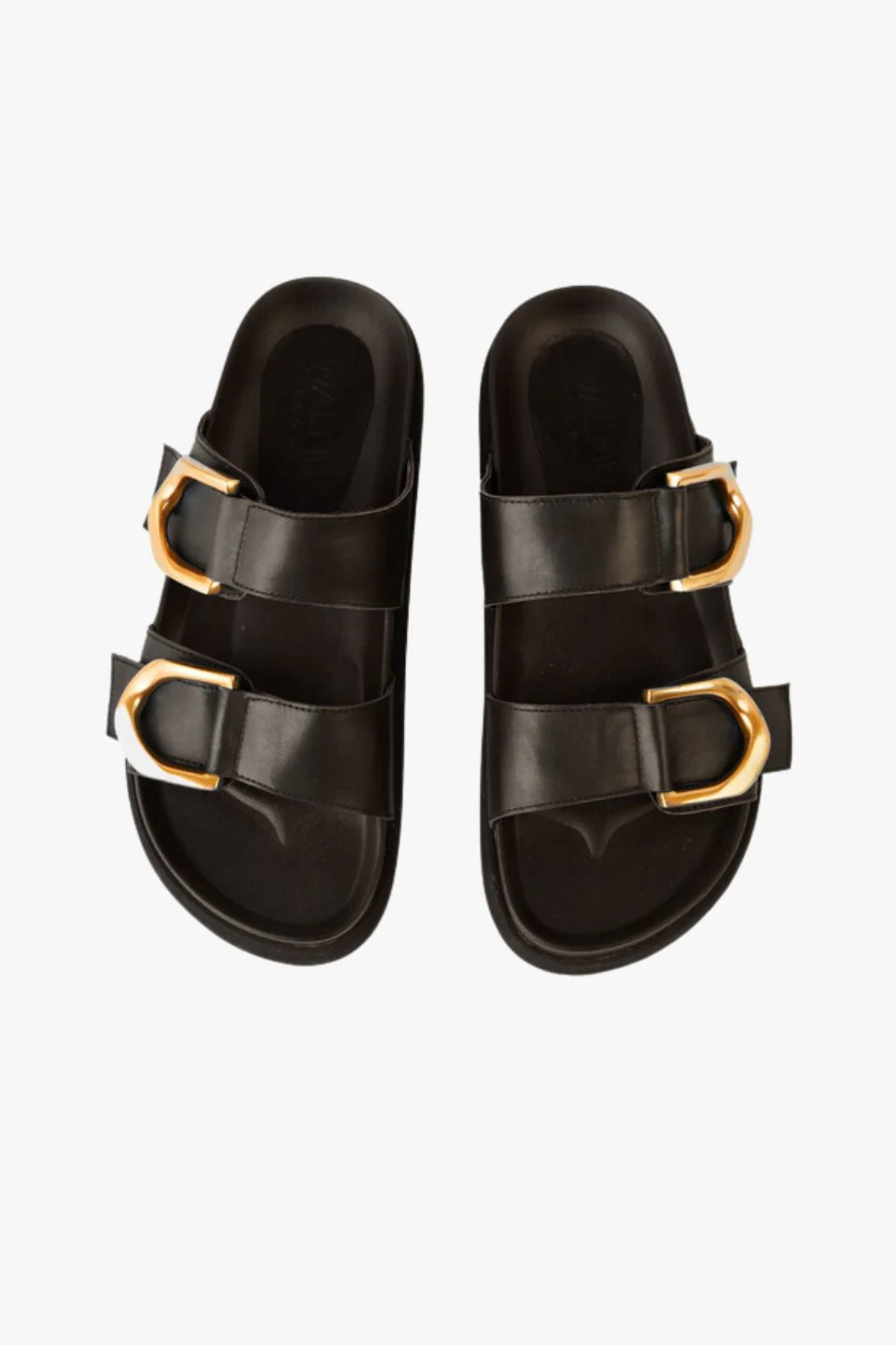 Mint Black Leather Buckle Slide - Image 3