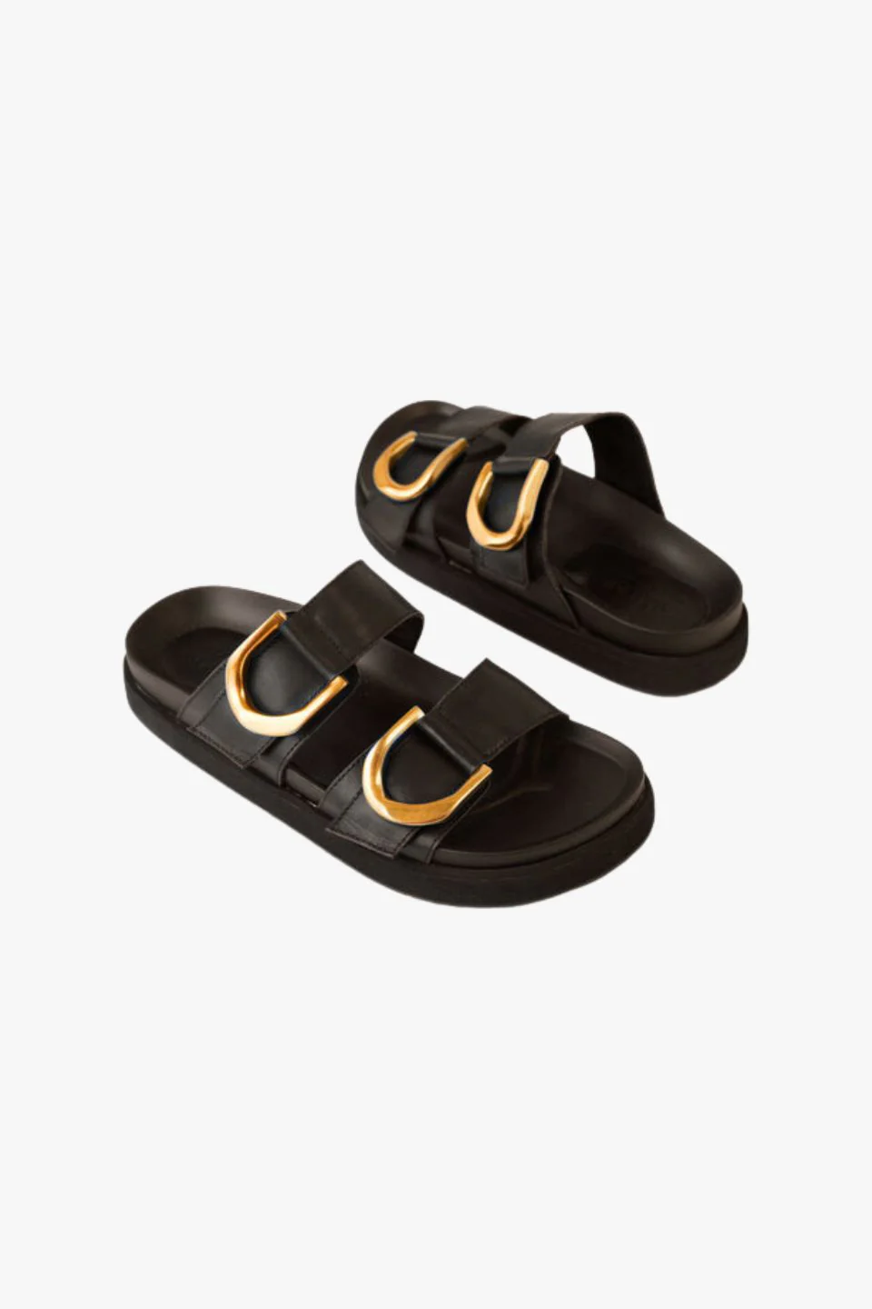 Mint Black Leather Buckle Slide - Image 4