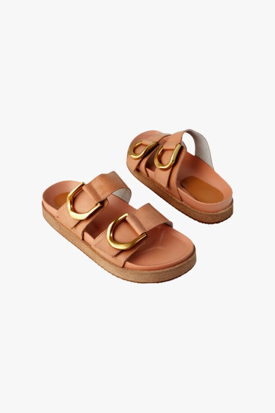 Mint Coconut Tan Leather Buckle Slide - Image 3