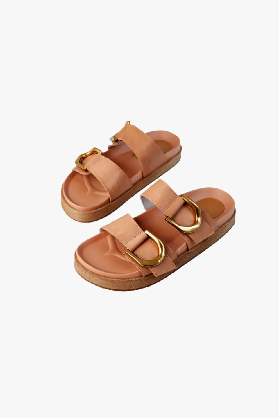 Mint Coconut Tan Leather Buckle Slide - Image 4