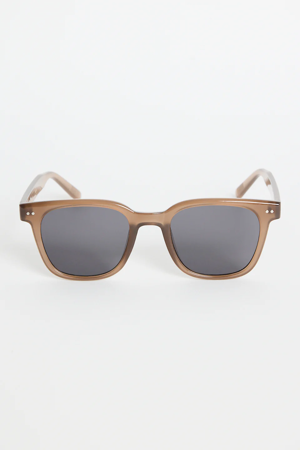 Monaco Crystal Brown Classic Rounded Sunglasses
