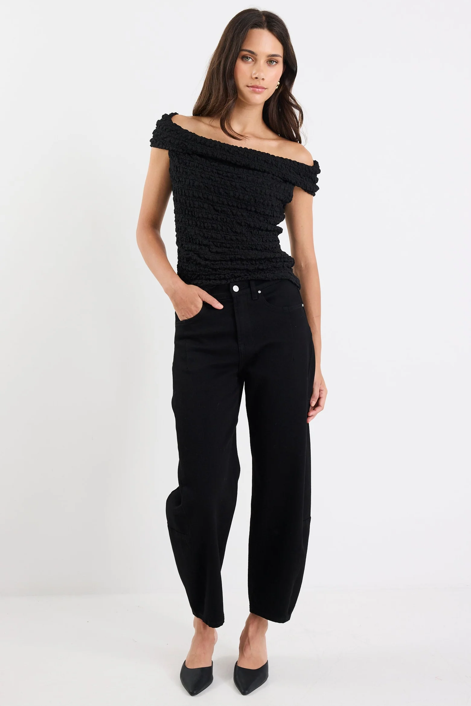 Nightlife Black Lace Stretch Multi Fit Sleeveless Top - Image 2