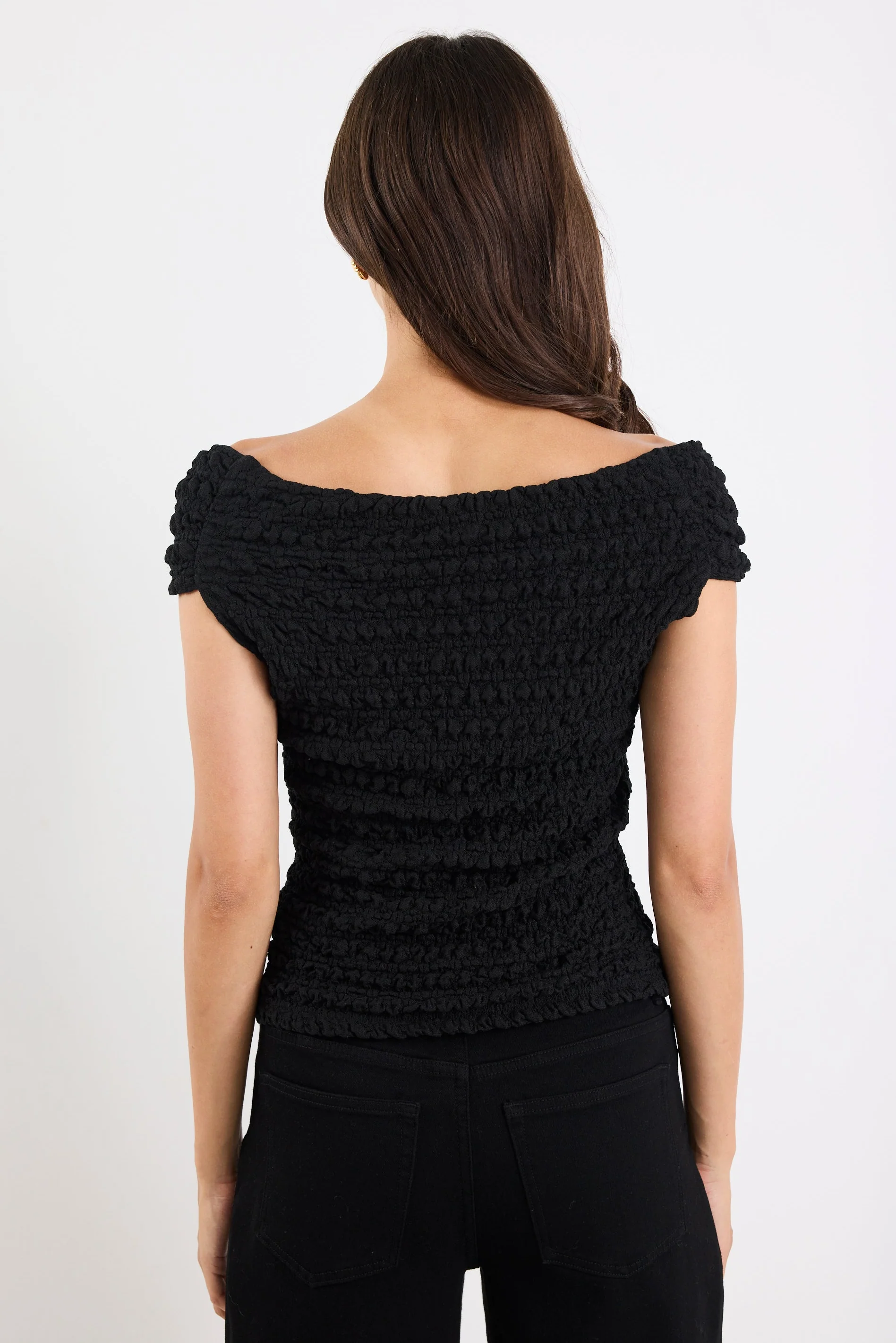 Nightlife Black Lace Stretch Multi Fit Sleeveless Top - Image 4