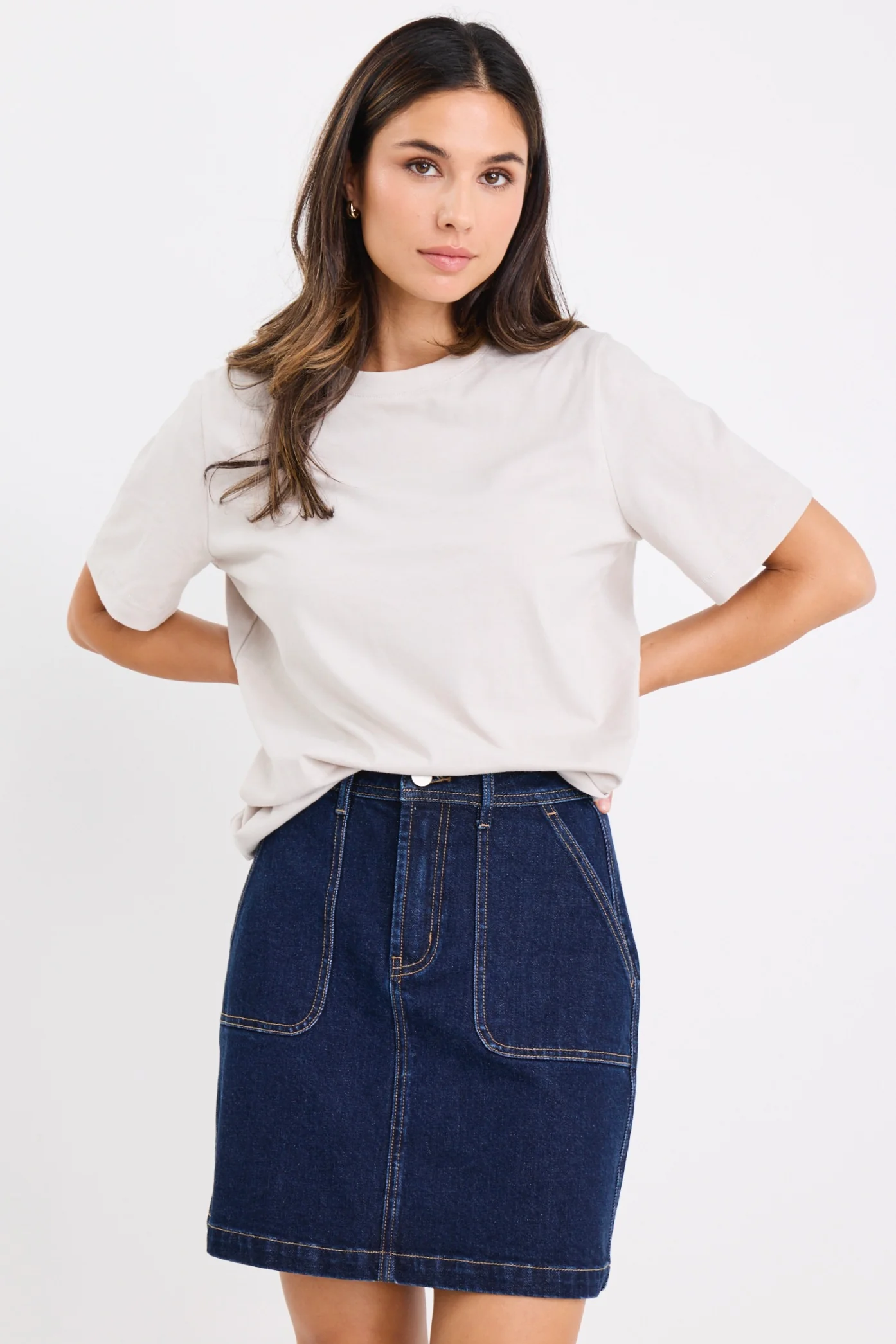Orchard Indigo Front Denim Mini Skirt - Image 4