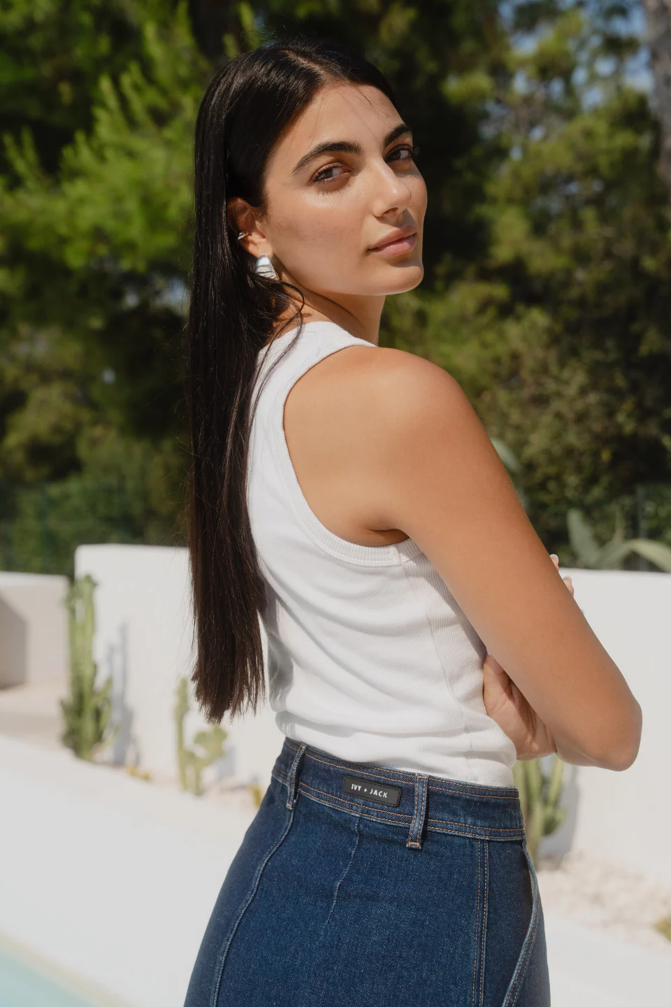 Orchard Indigo Front Denim Mini Skirt - Image 5