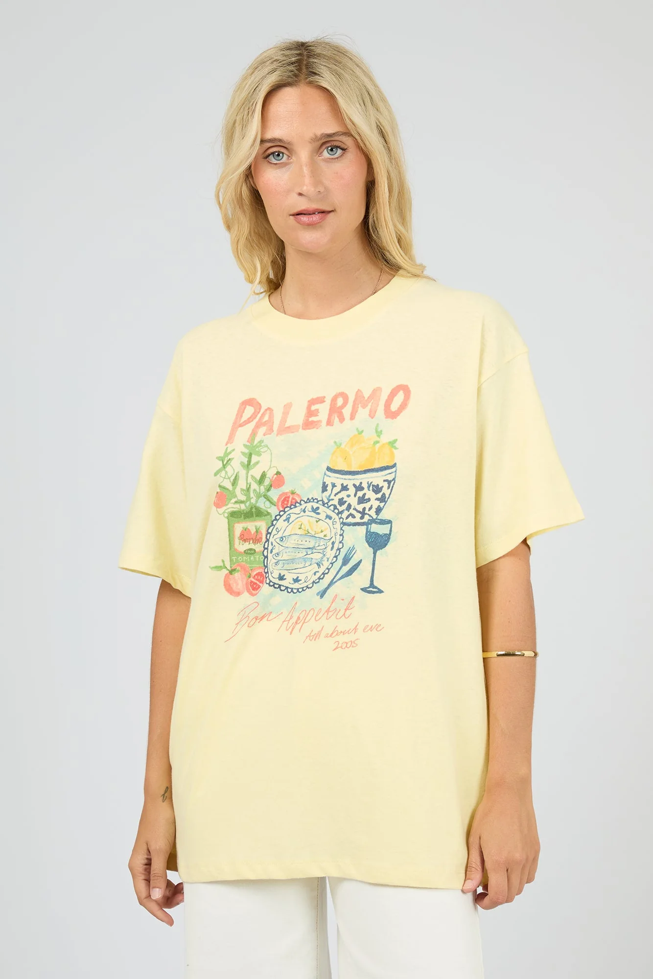 Palermo Yellow Print Relaxed Tee