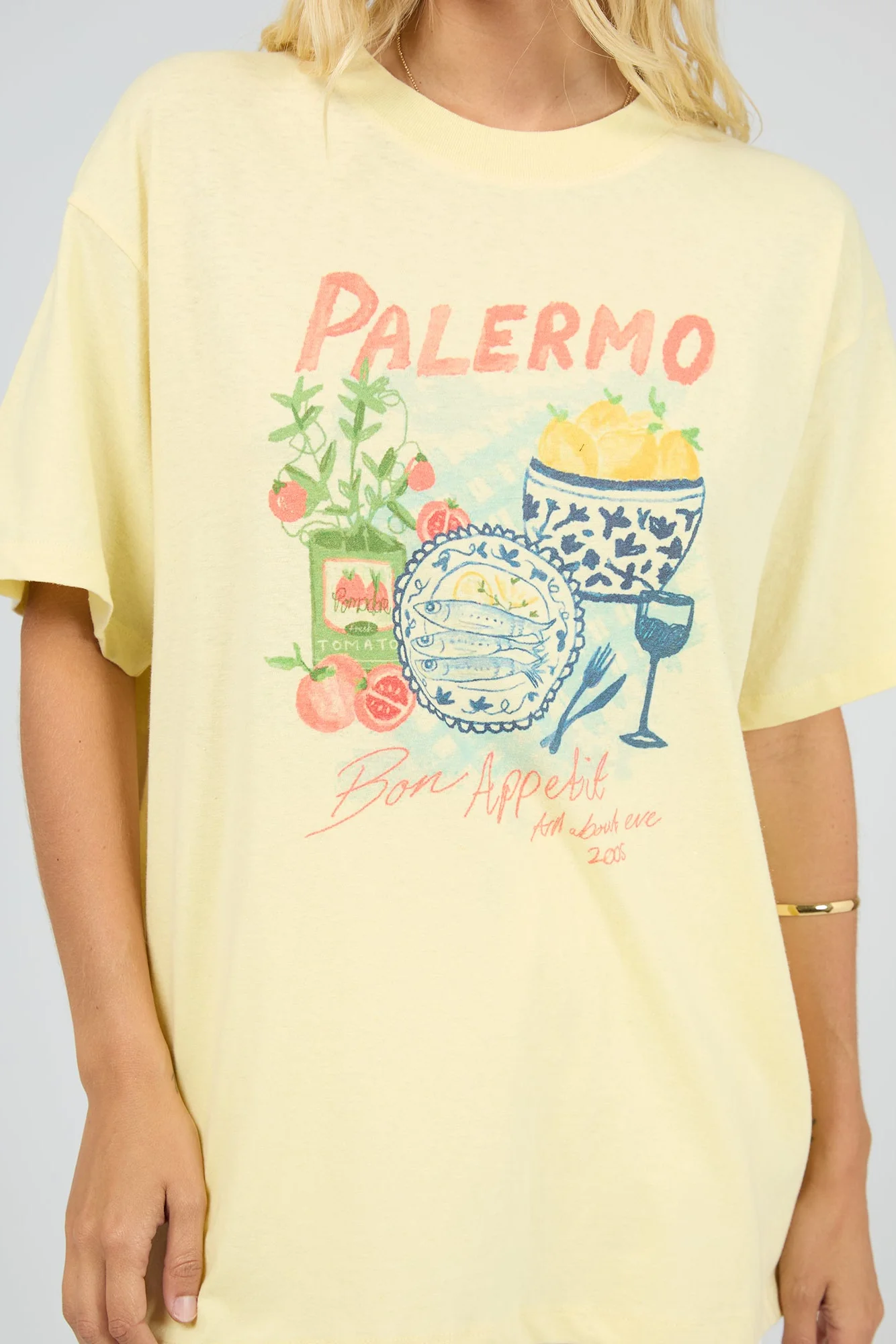 Palermo Yellow Print Relaxed Tee - Image 3