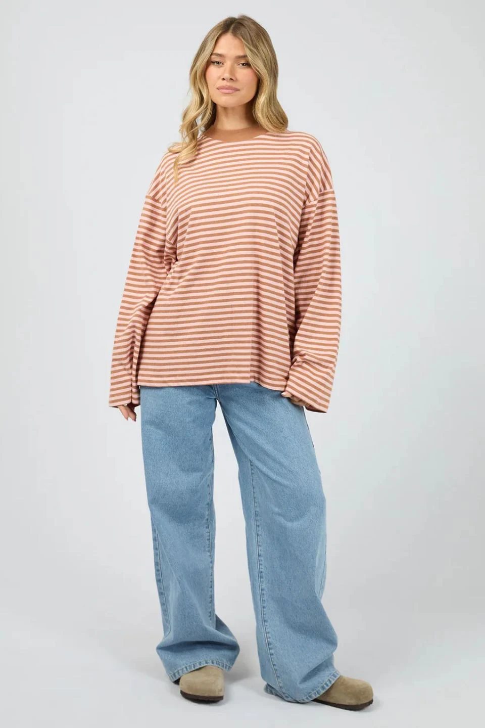 Paloma Cinnamon Pink Stripe LS Cotton Tee - Image 4