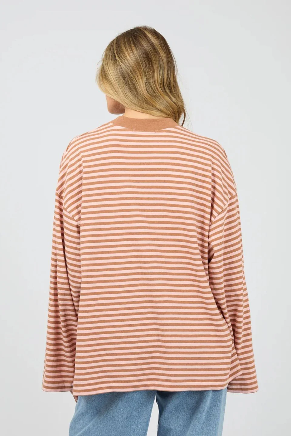 Paloma Cinnamon Pink Stripe LS Cotton Tee - Image 5