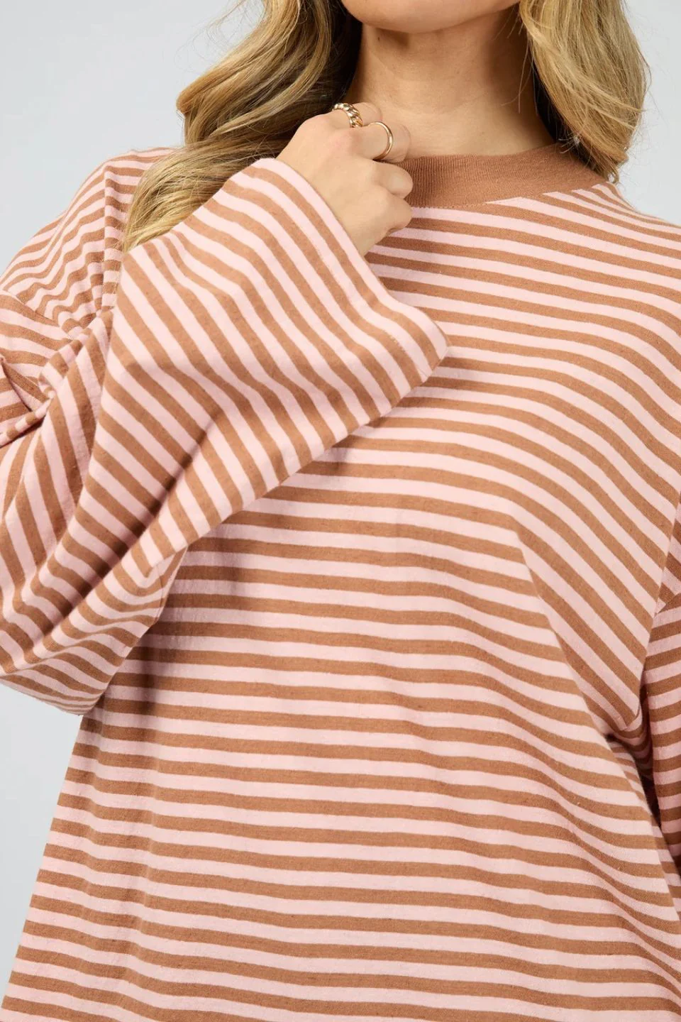 Paloma Cinnamon Pink Stripe LS Cotton Tee - Image 6
