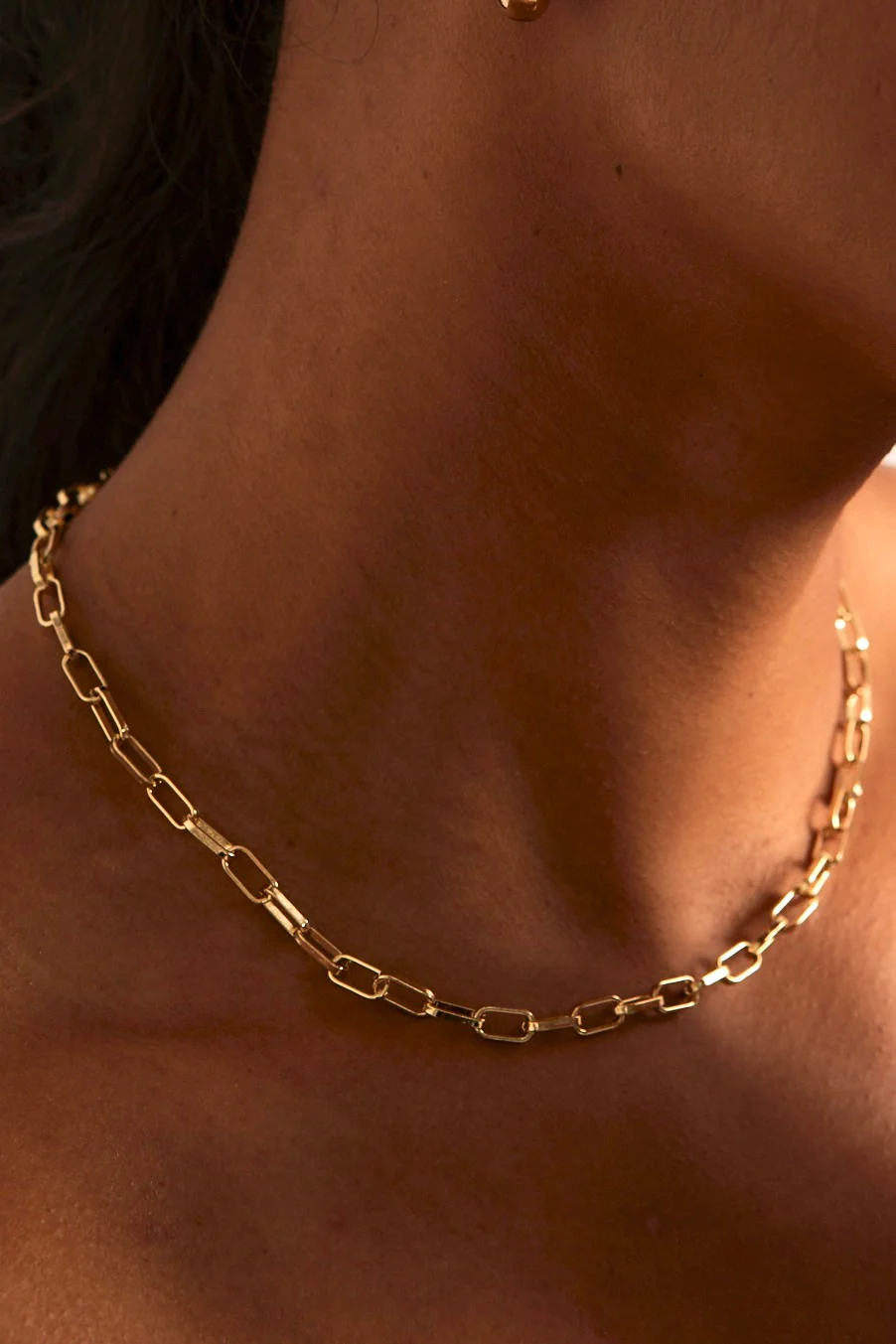 Paper Clip Gold Necklace - Image 3