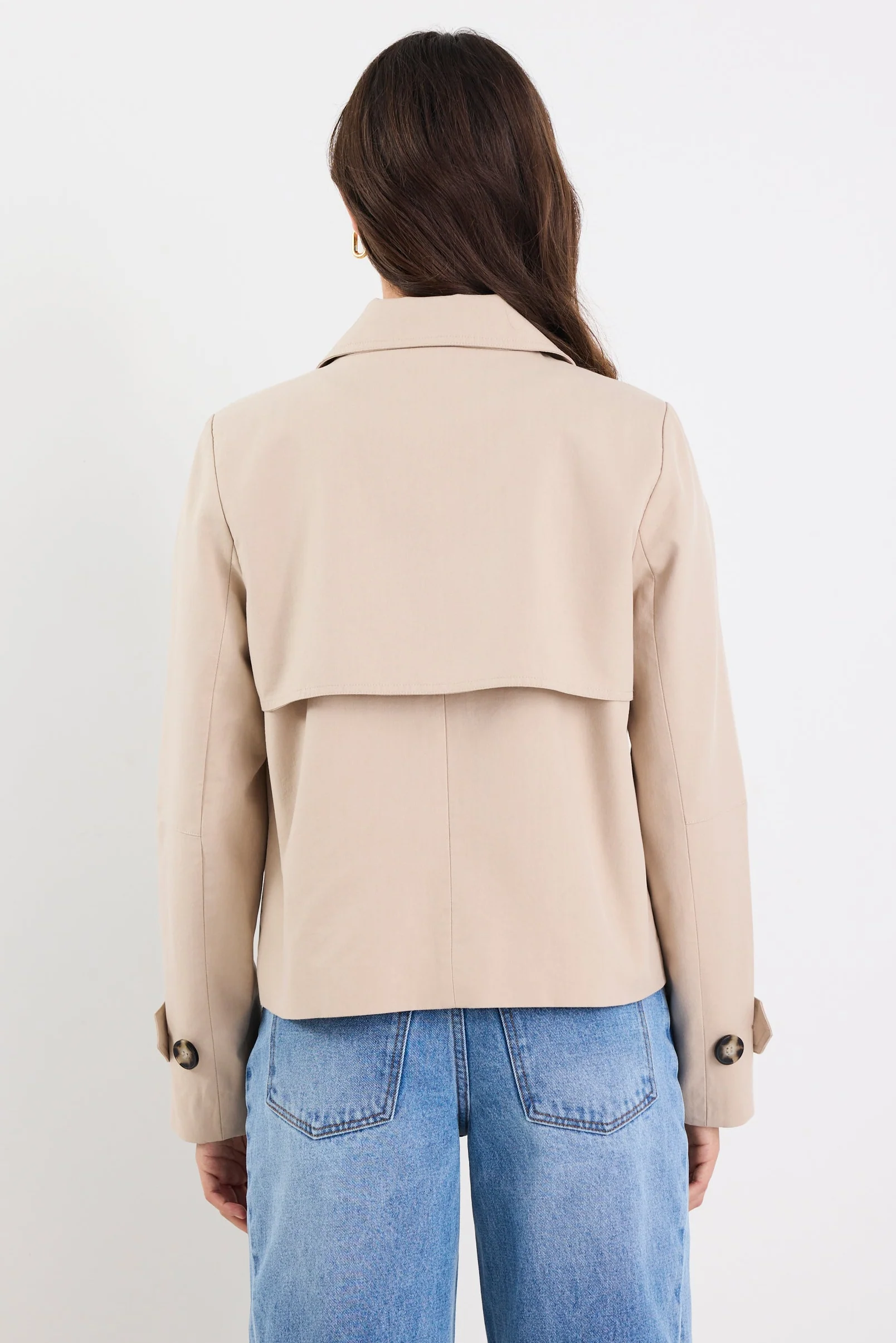 Pathway Taupe Cropped Trench Jacket - Image 6